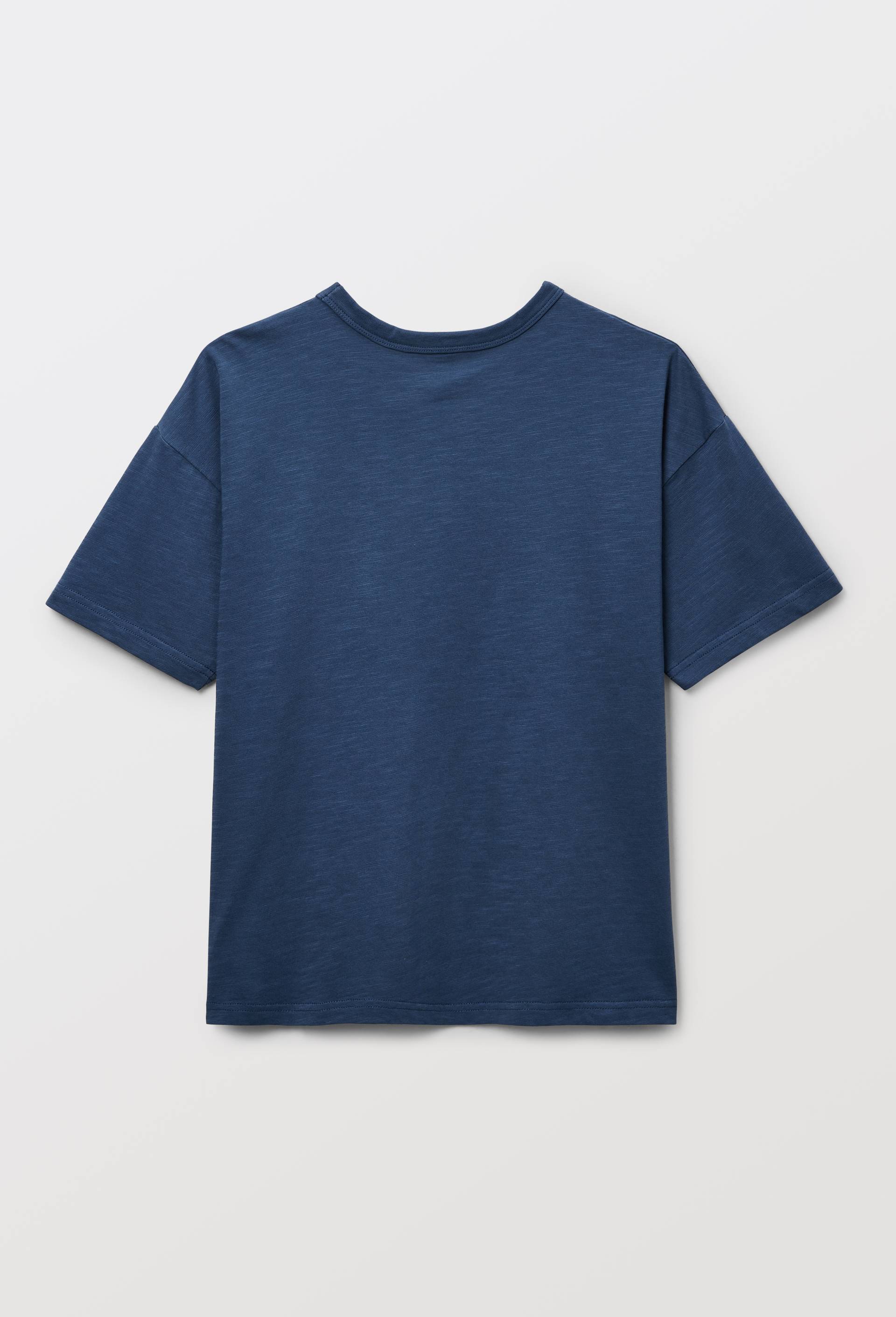T-shirt manches courtes uni en coton BIO GOTS, Bleu, large image number 2