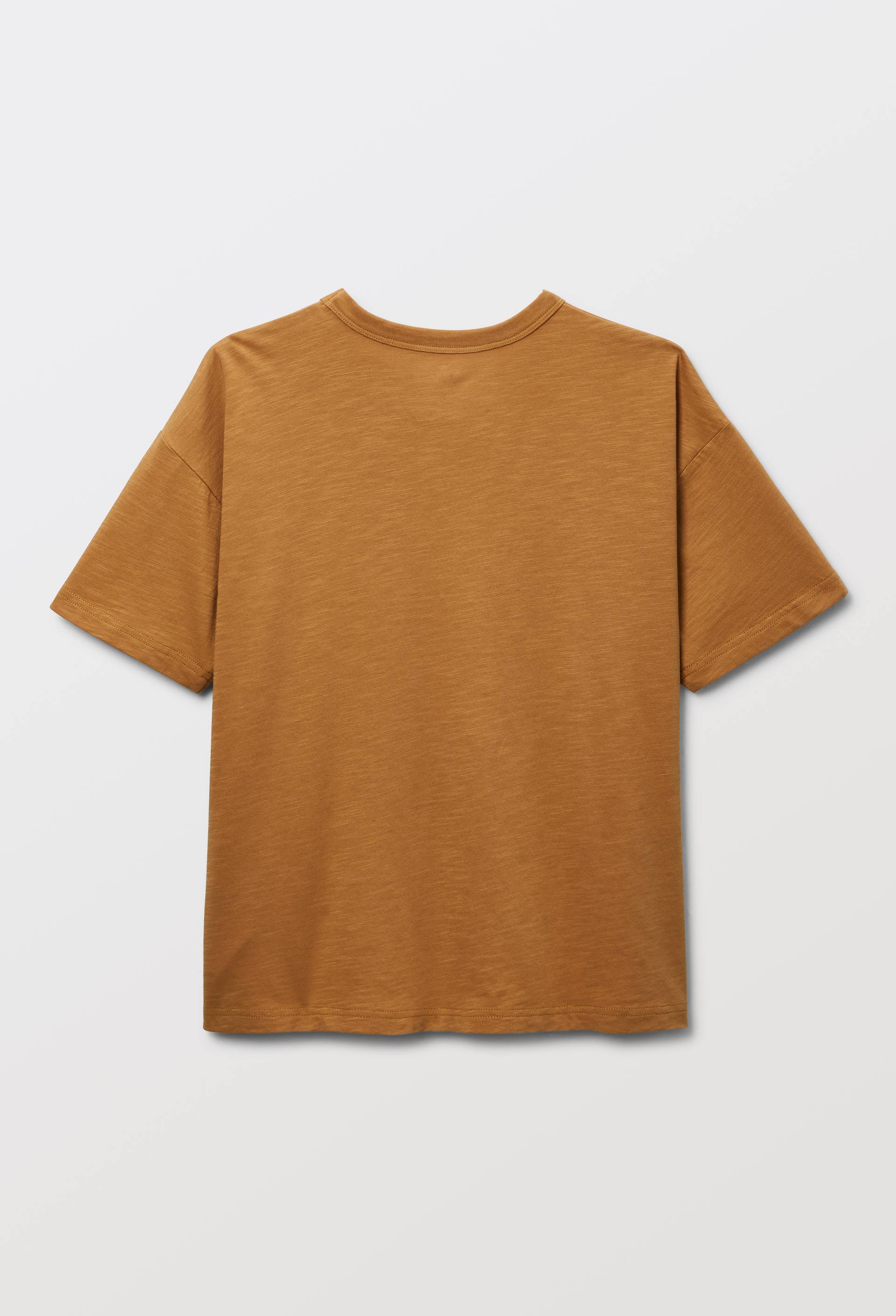 T-shirt manches courtes uni en coton BIO GOTS, Beige, large image number 2.0