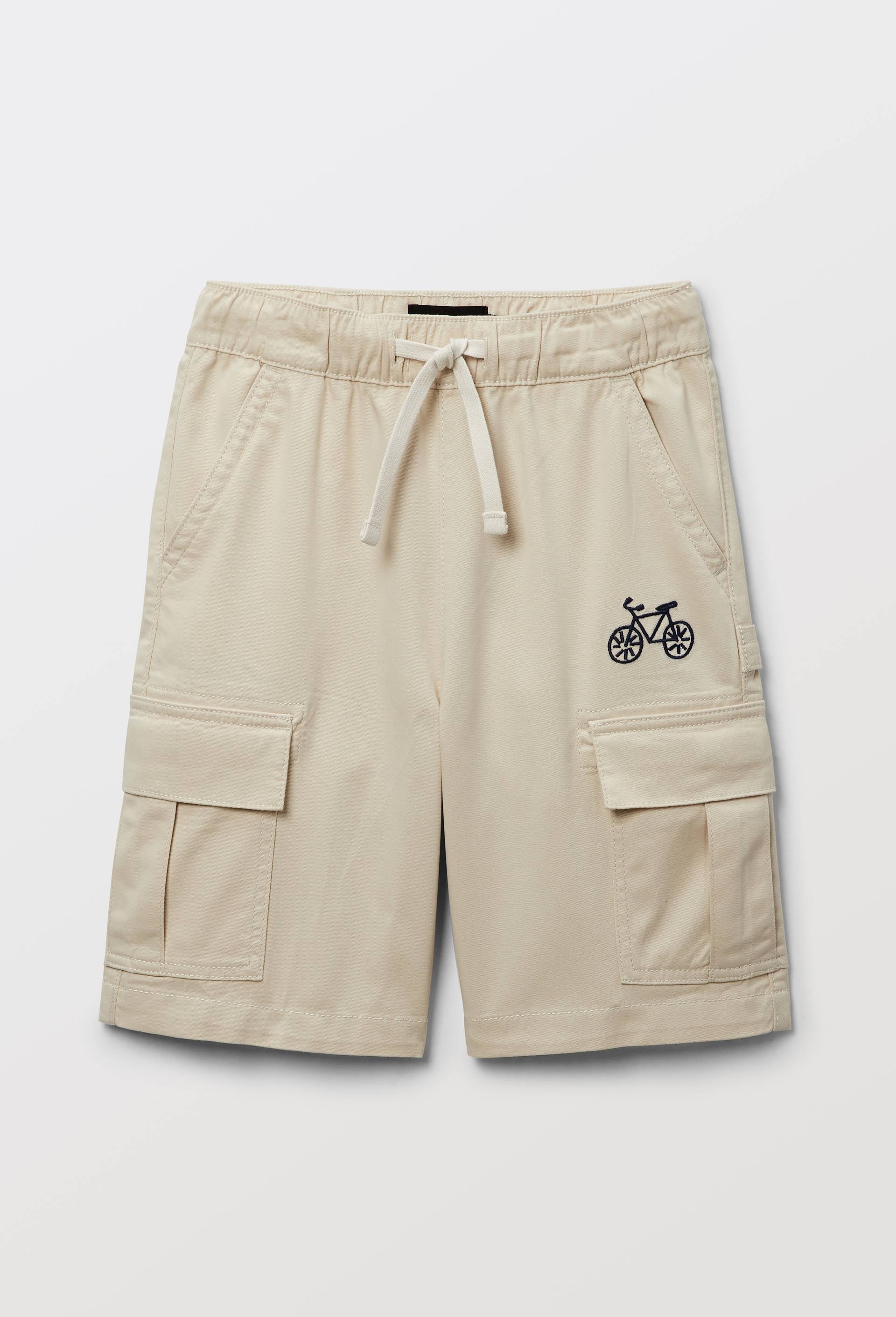 Bermuda cargo &eacute;lastiqu&eacute; uni en coton, Beige, large image number 2.0