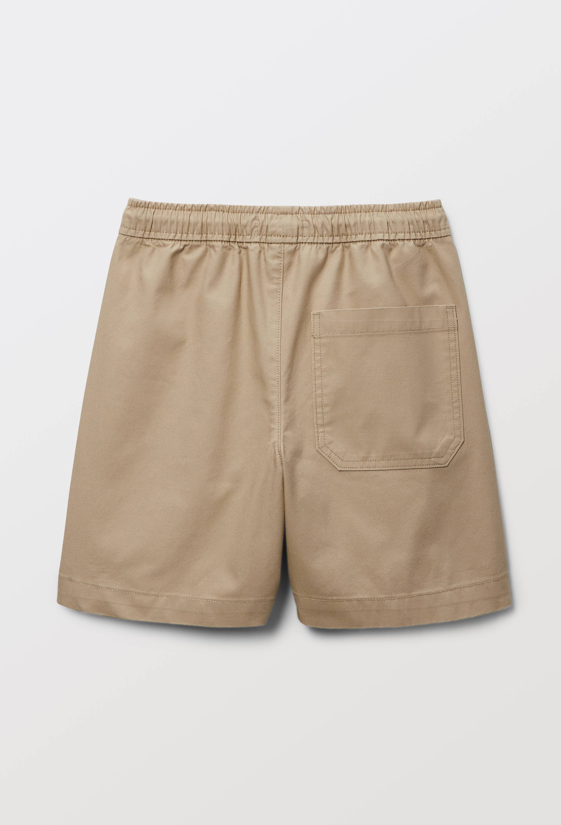 Bermuda &eacute;lastiqu&eacute; uni avec cordon en coton BIO GOTS, Beige, large image number 2