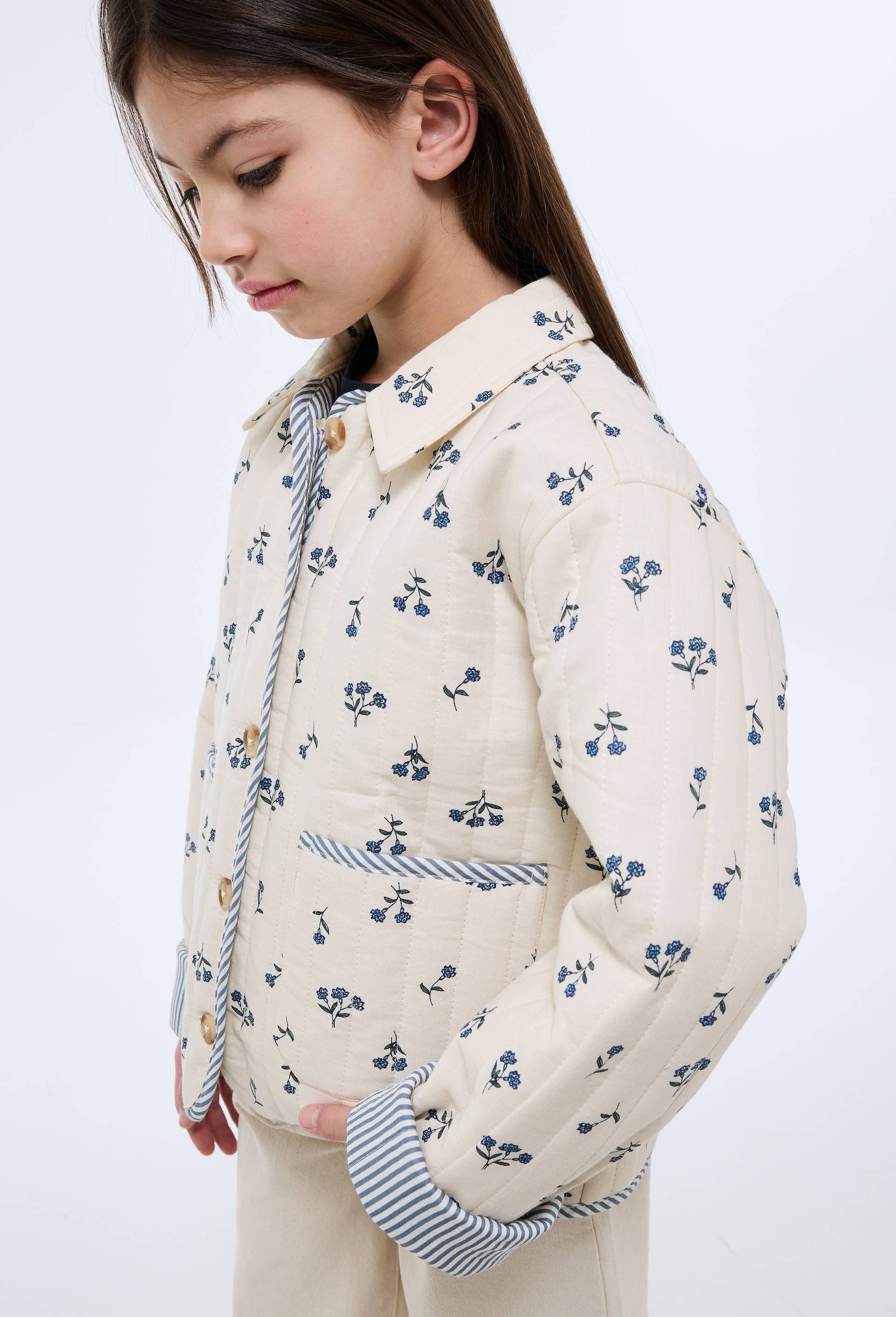 Veste matelass&eacute;e imprim&eacute;e, Beige clair, large image number 1