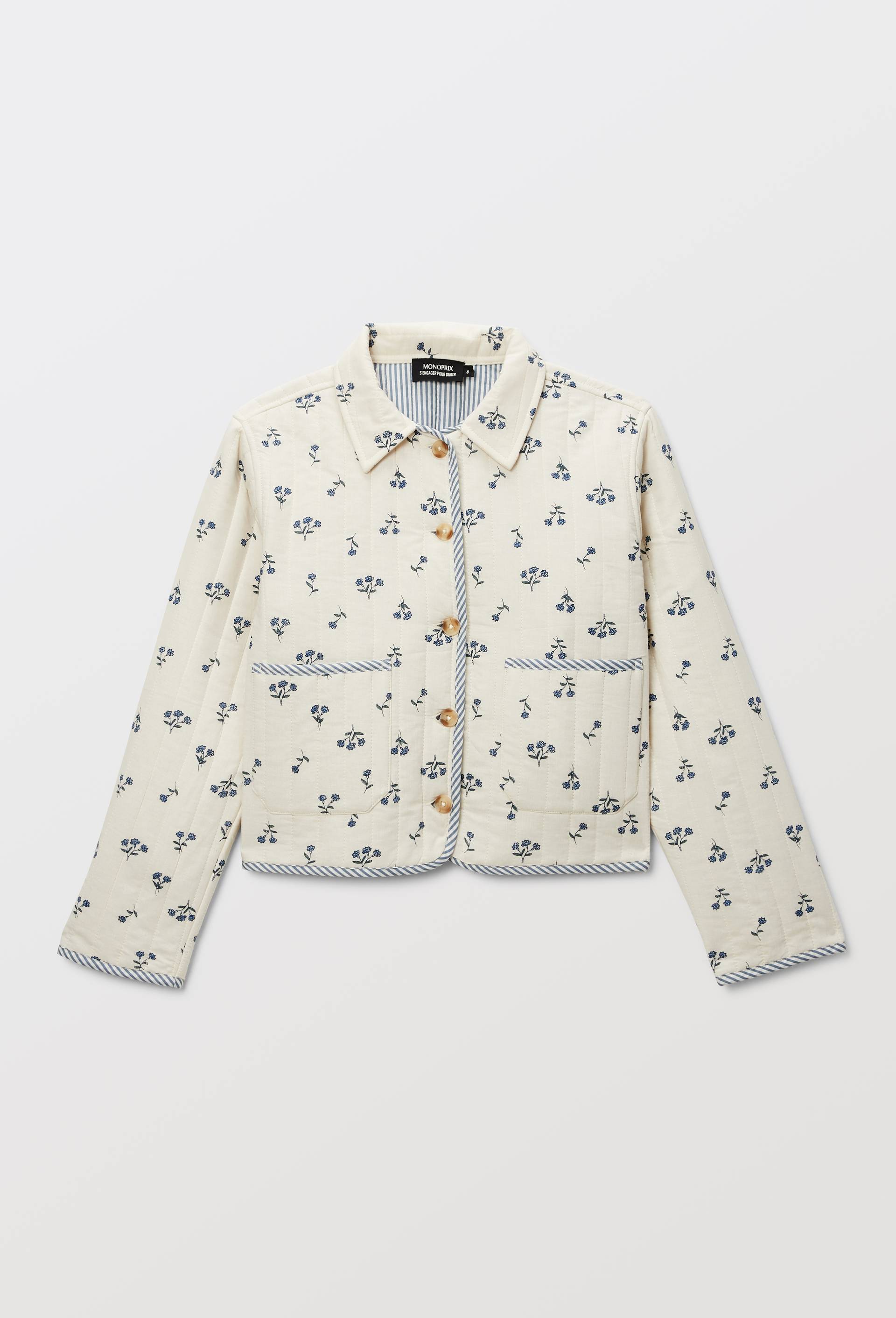 Veste matelass&eacute;e imprim&eacute;e, Beige clair, large image number 2