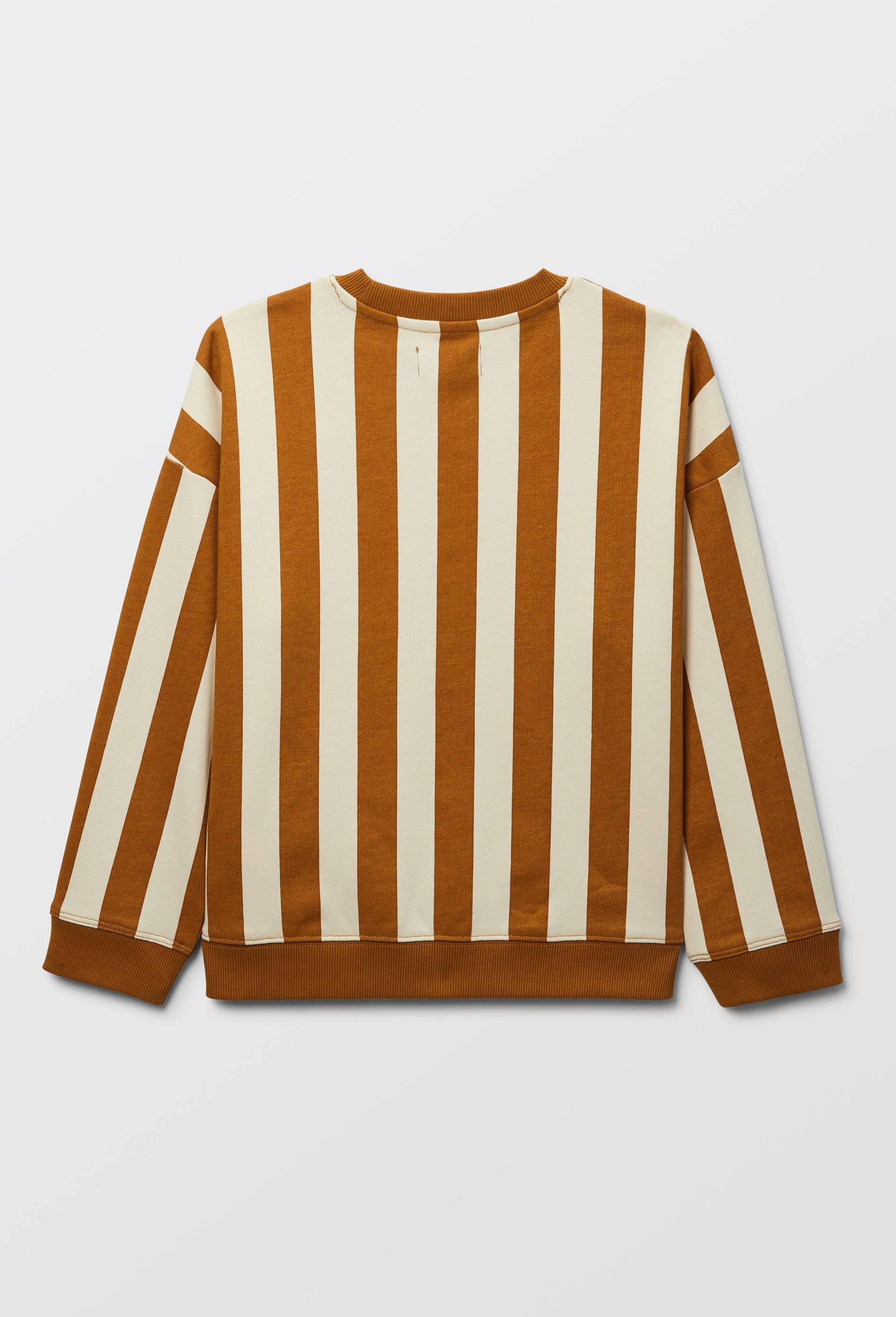 Sweat col rond imprim&eacute; en coton BIO GOTS, Brun clair, large image number 2