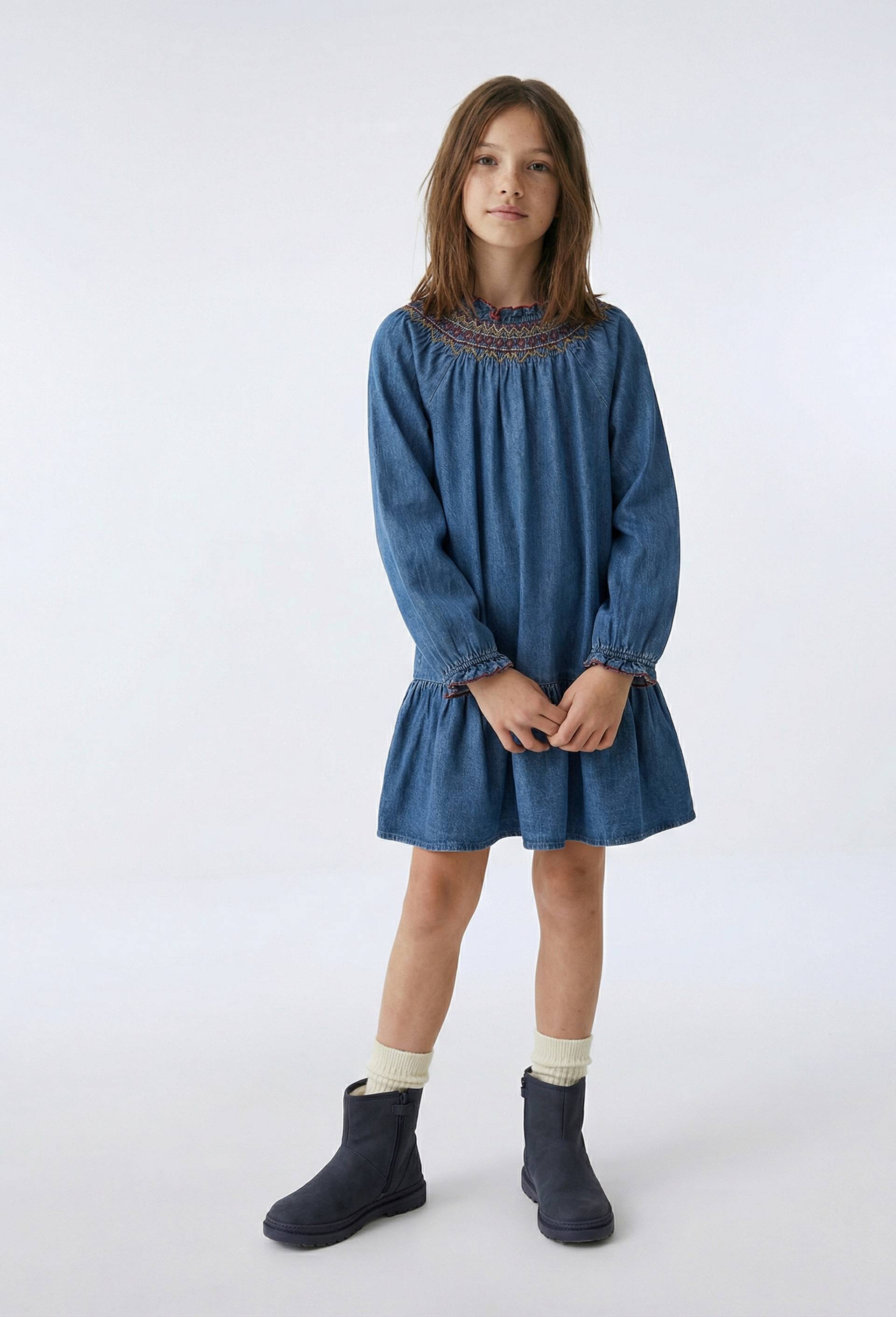 Robe en denim 100% coton, Bleu fonc&eacute;, large image number 0