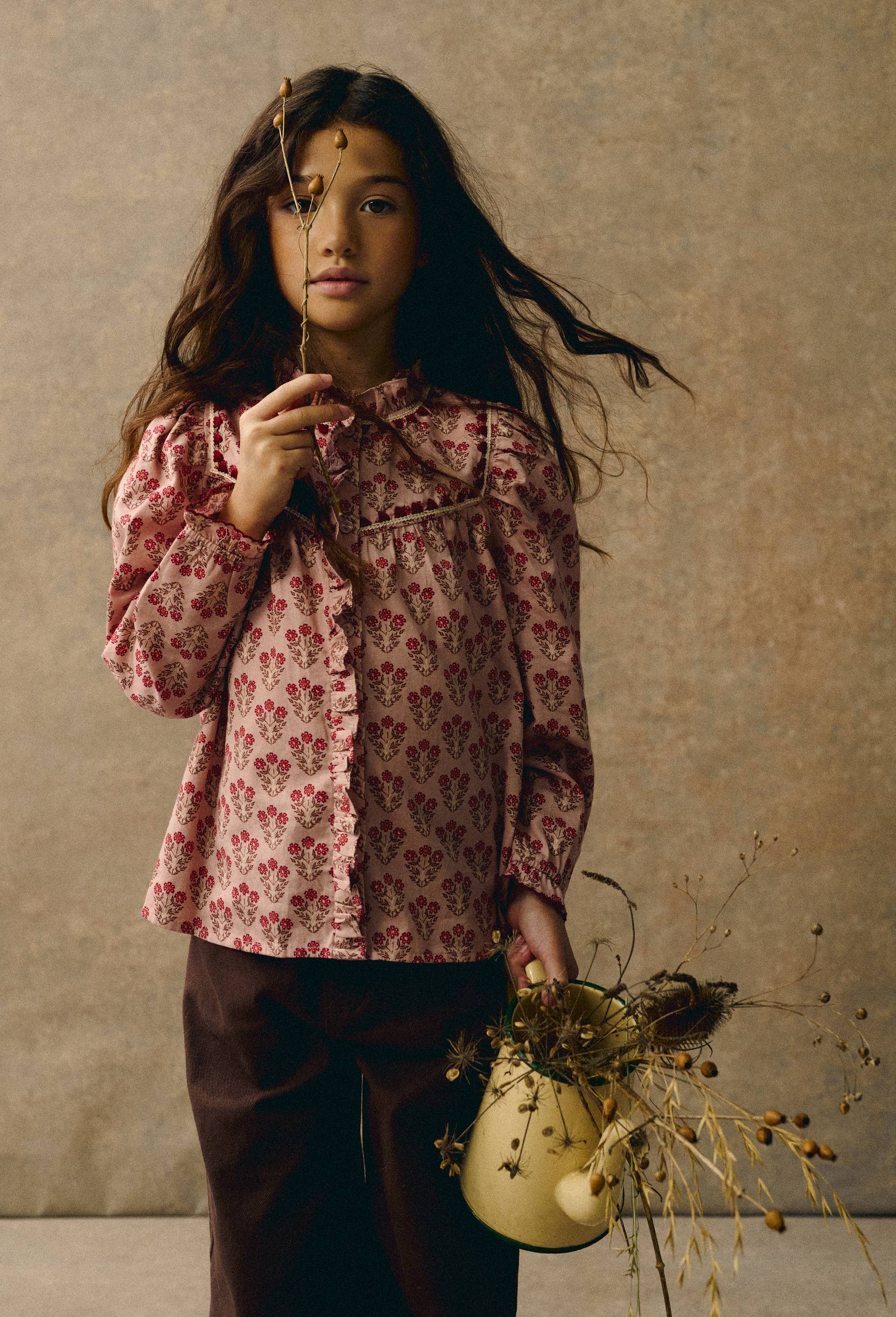 Blouse brod&eacute;e en coton, Rose, large image number 0.0
