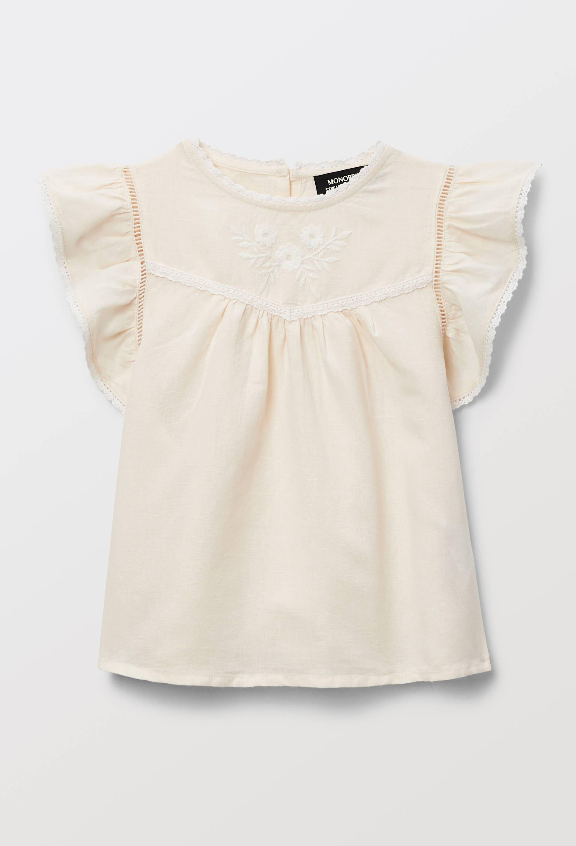 Chemisier brod&eacute; contenant du coton, Beige clair, large image number 1
