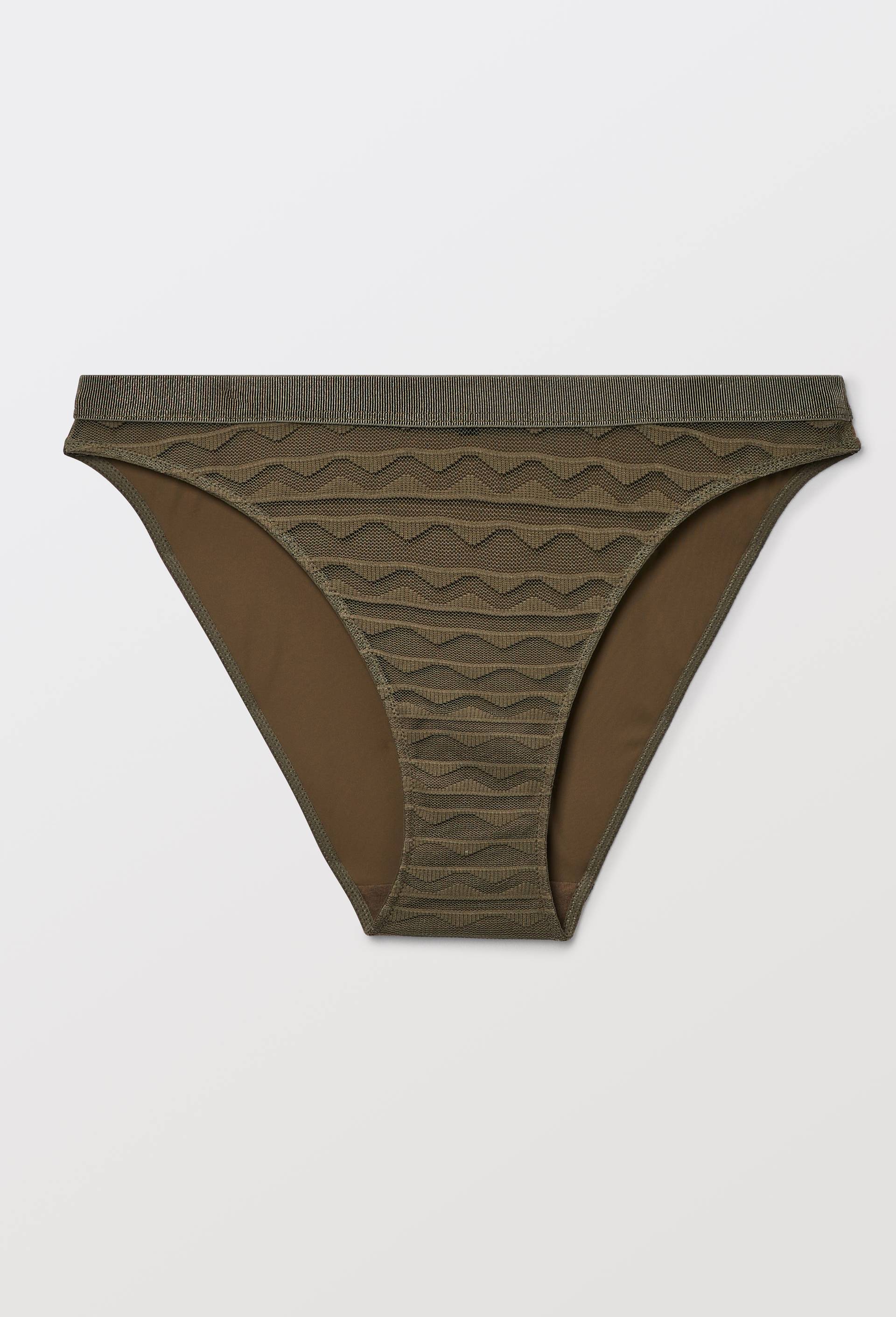 Culotte FATOU en microfibre et dentelle, Vert fonc&eacute;, large image number 2
