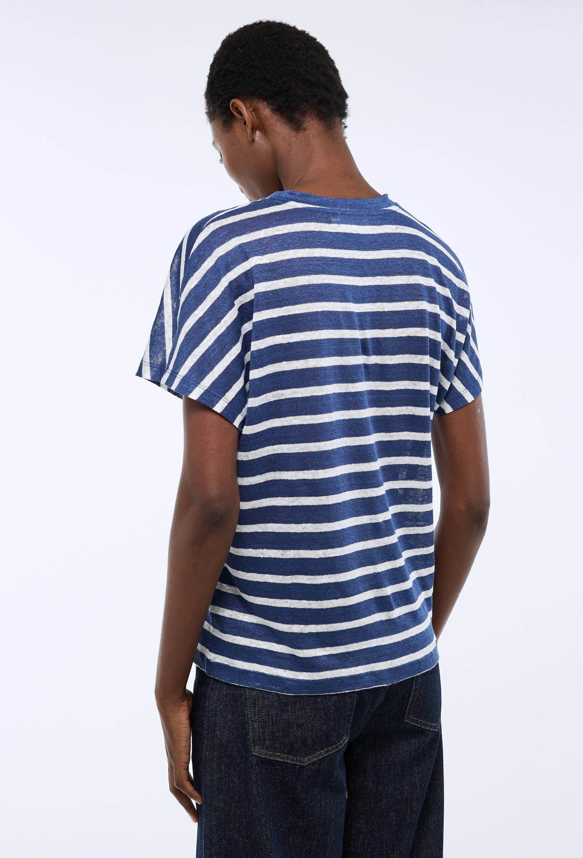 T-shirt &agrave; manches courtes imprim&eacute;, Bleu fonc&eacute;, large image number 1