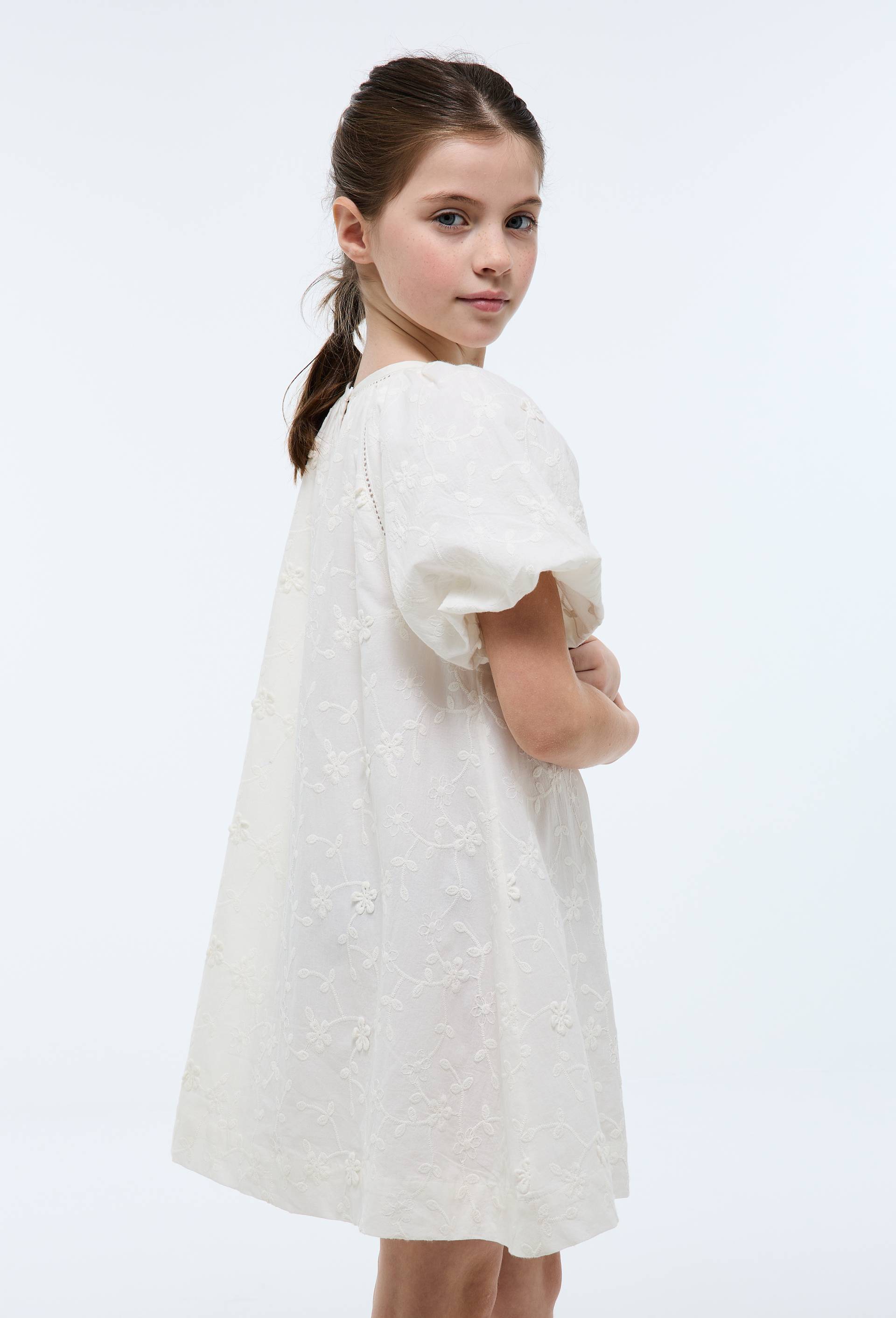 Robe imprim&eacute;e en coton, Ecru, large image number 1.0