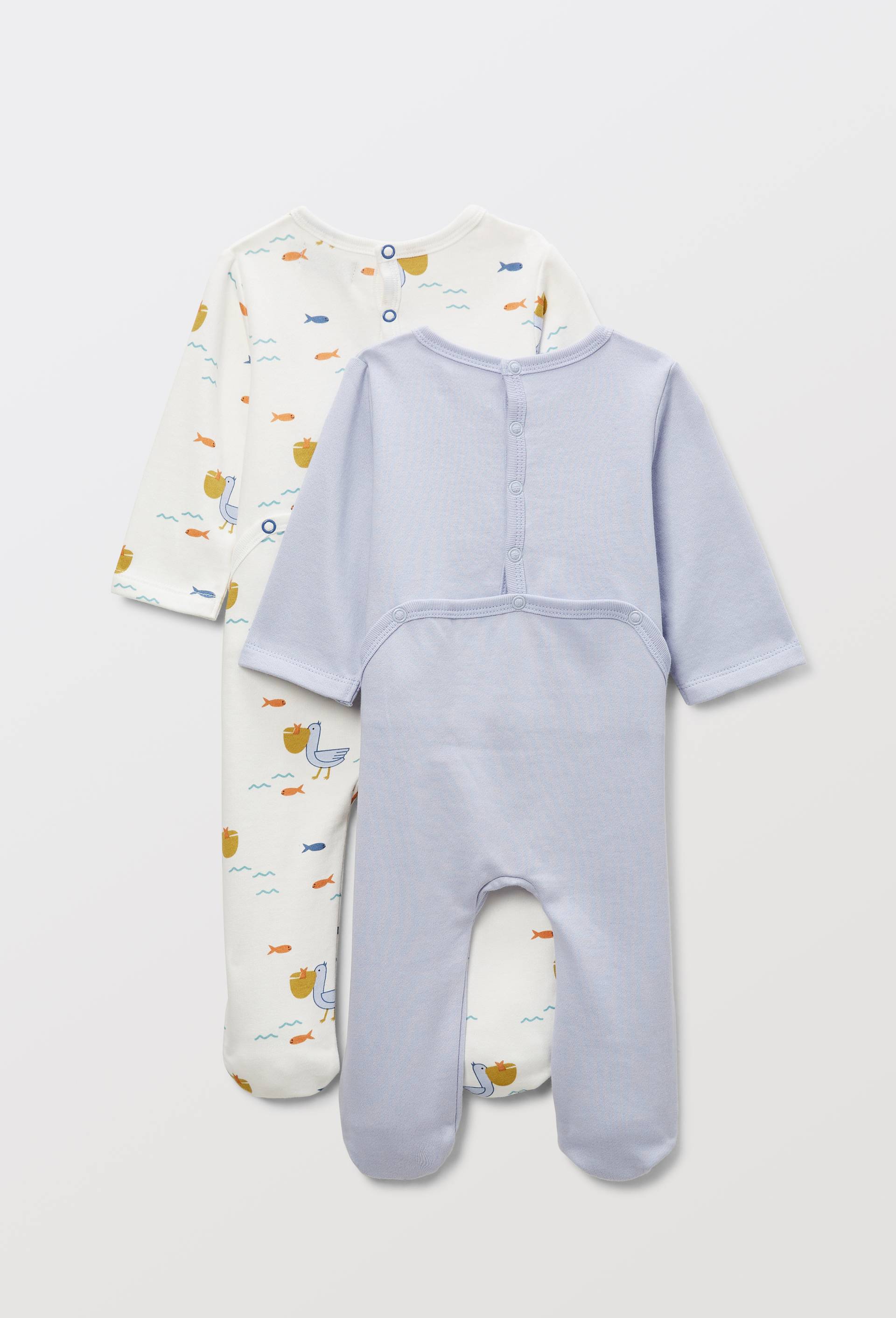 Lot de 2 dors-bien en molleton en coton BIO GOTS, Ecru, large image number 1