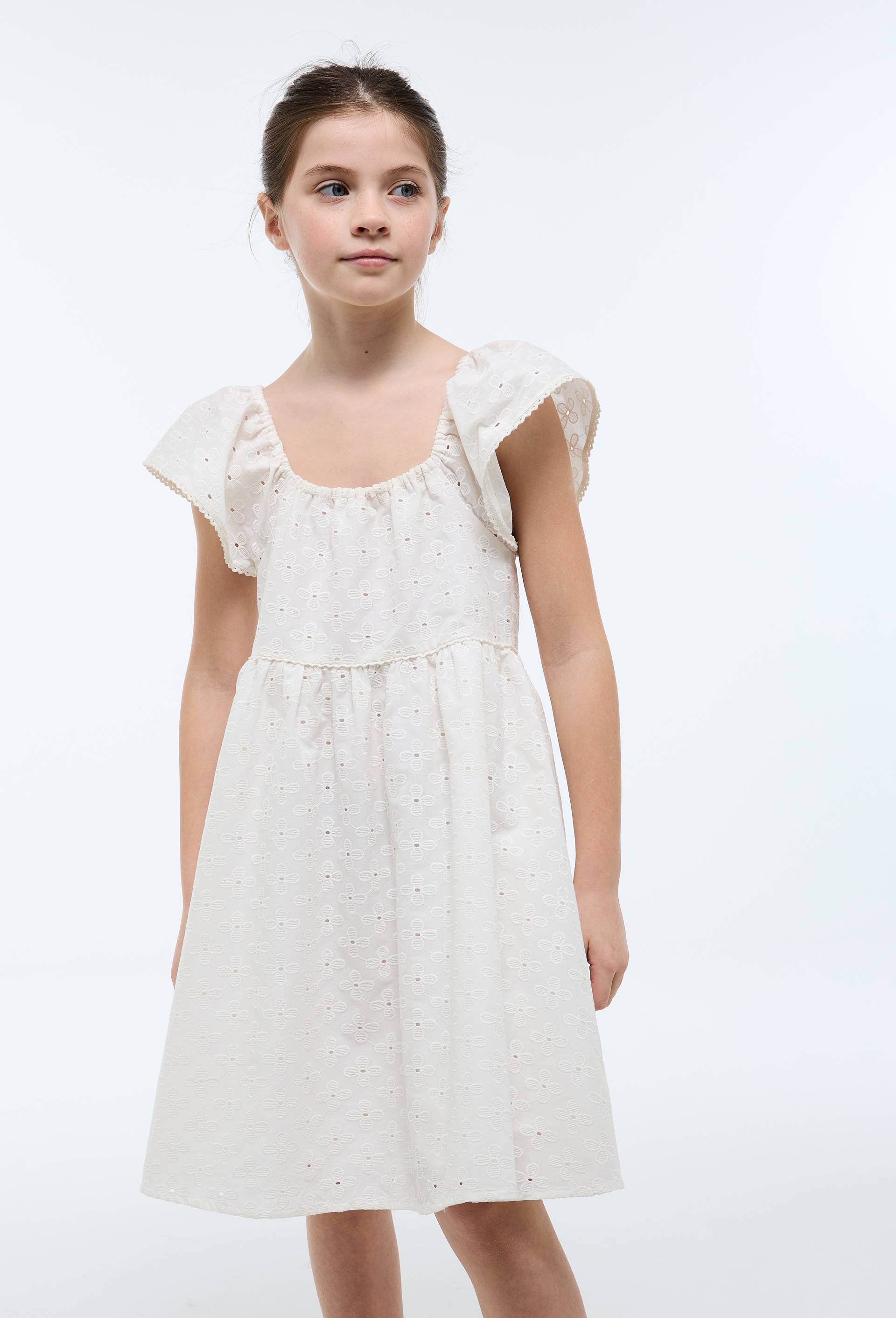 Robe brod&eacute;e en coton, Ecru, large image number 0.0