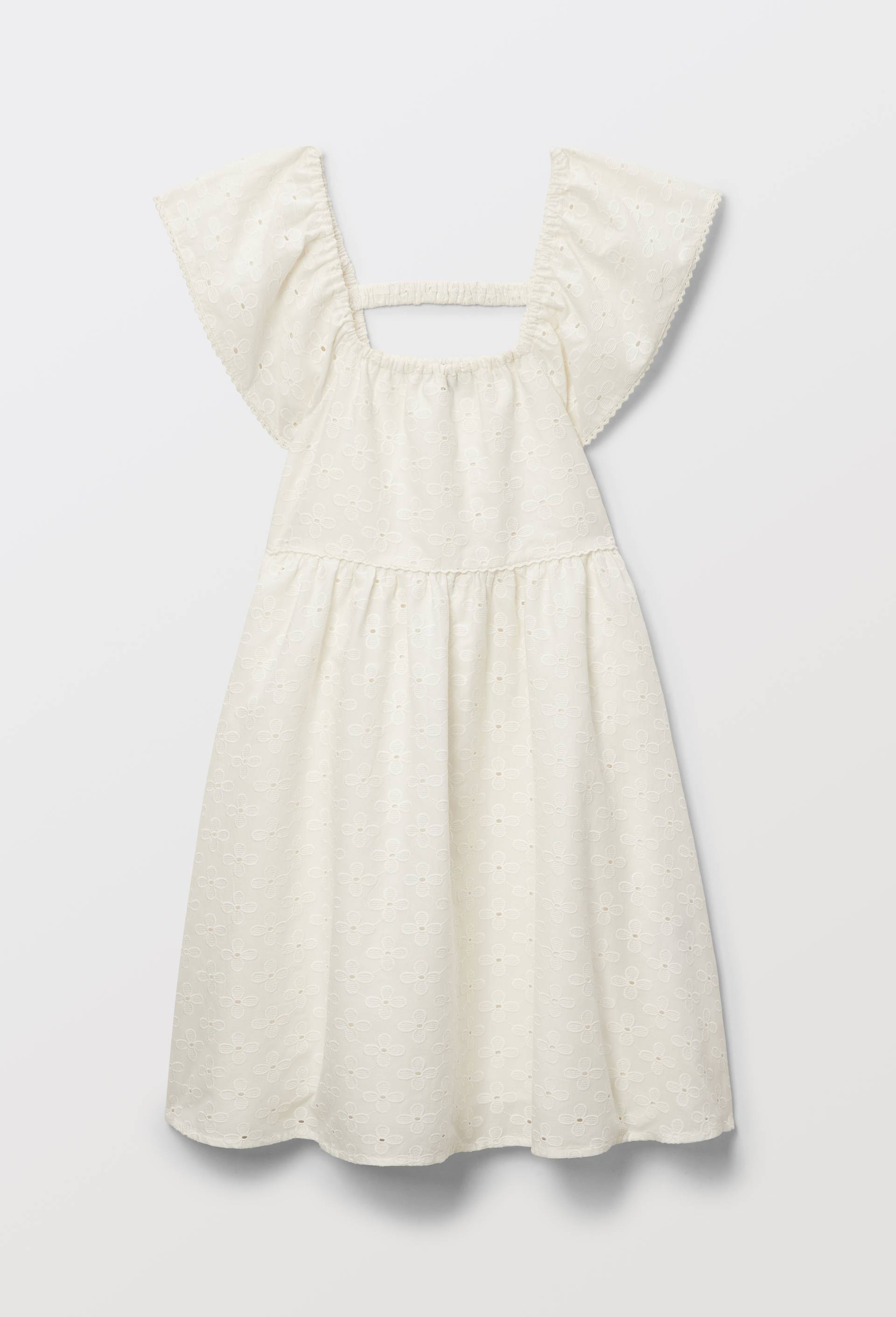 Robe brod&eacute;e en coton, Ecru, large image number 1