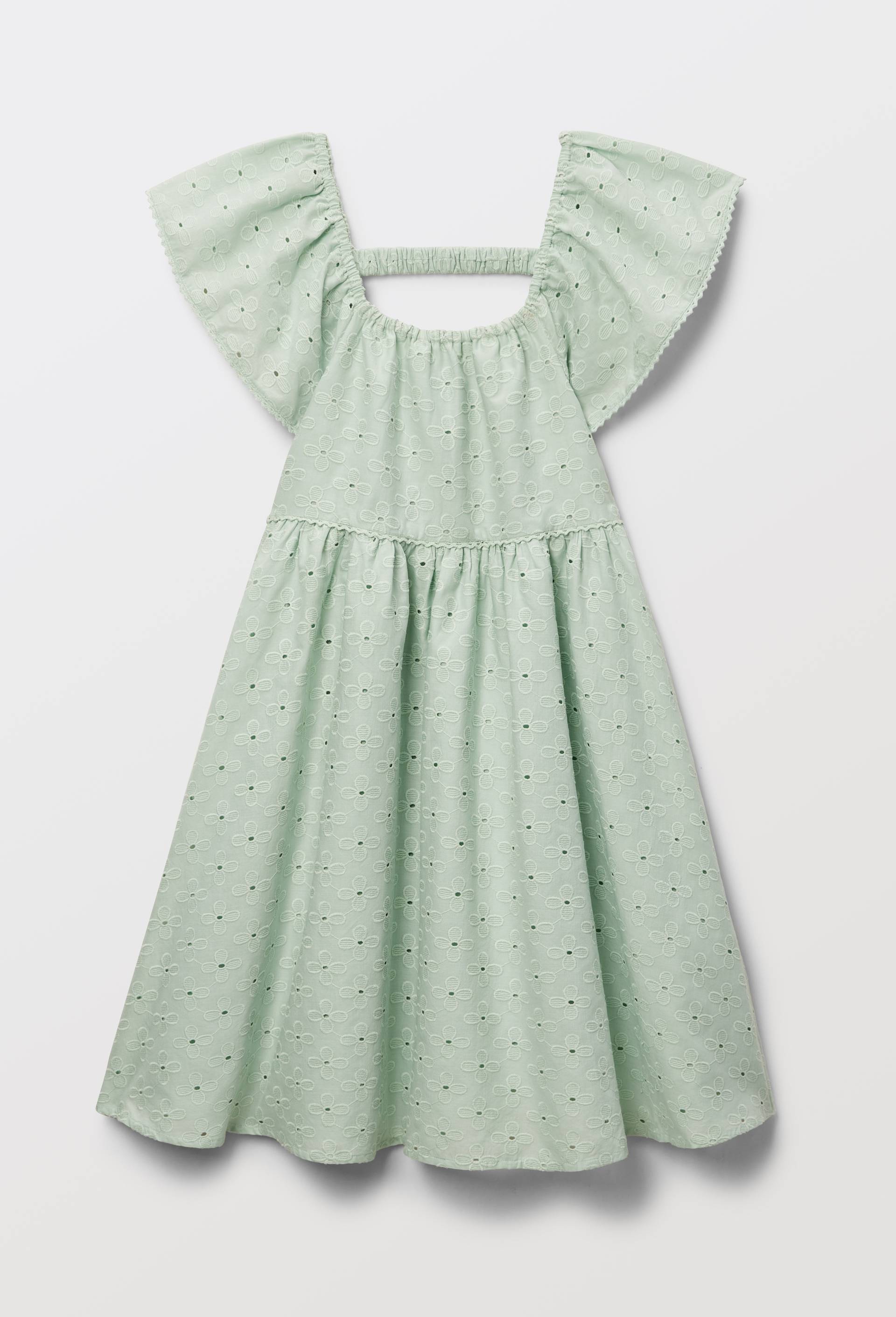 Robe brod&eacute;e en coton, Vert clair, large image number 1.0