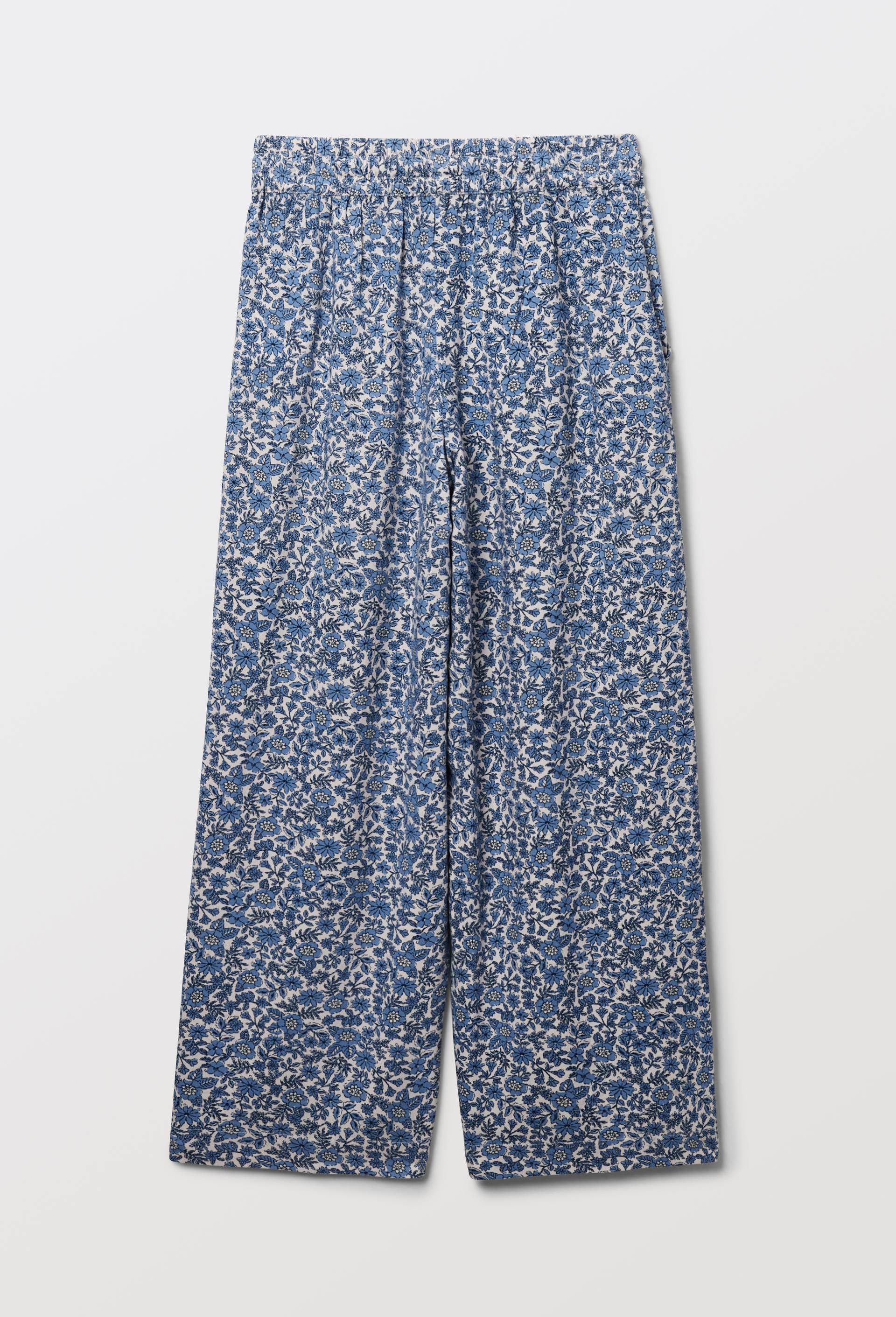 Pantalon taille &eacute;lastiqu&eacute;e fluide imprim&eacute;, Bleu, large image number 2.0