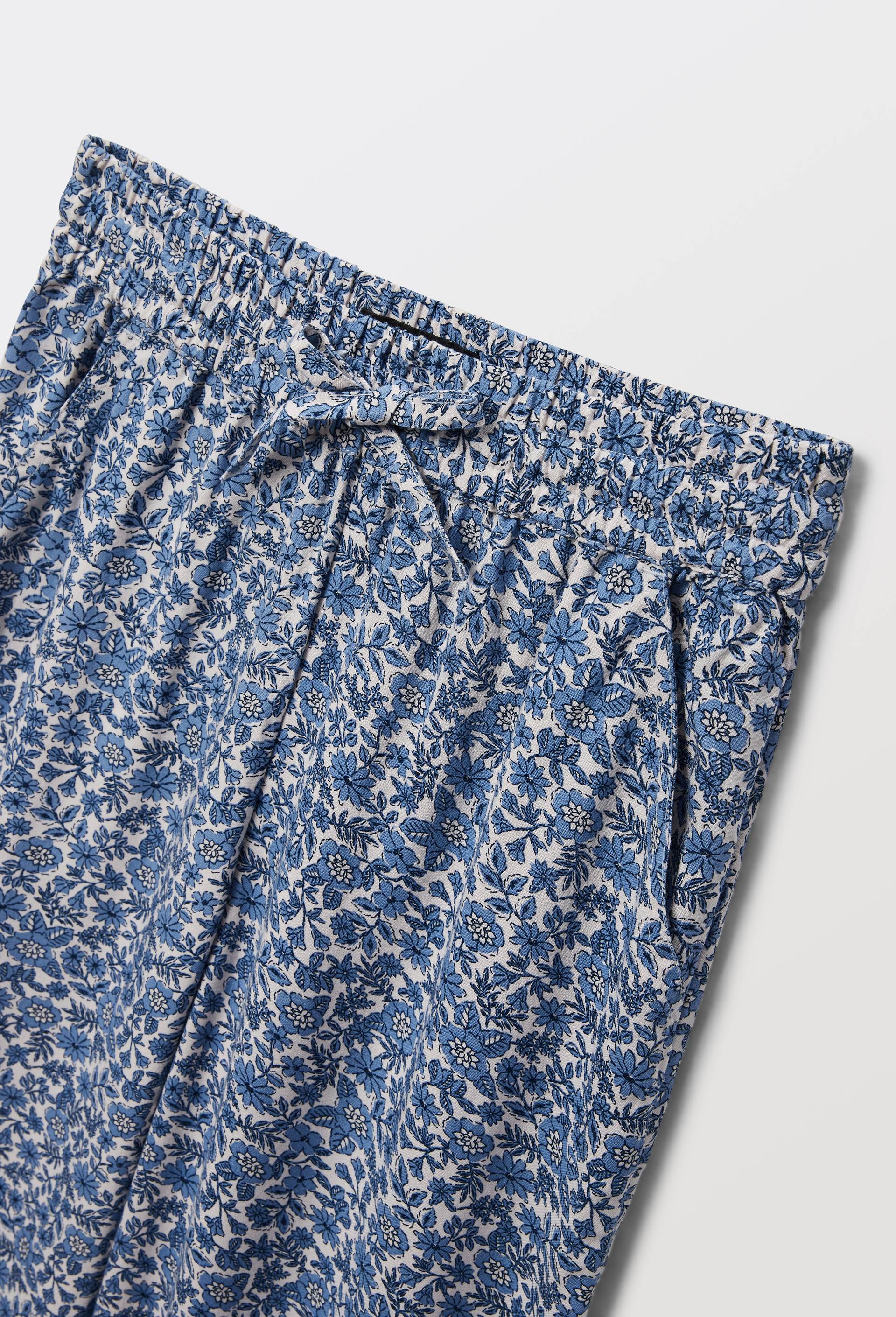 Pantalon taille &eacute;lastiqu&eacute;e fluide imprim&eacute;, Bleu, large image number 3