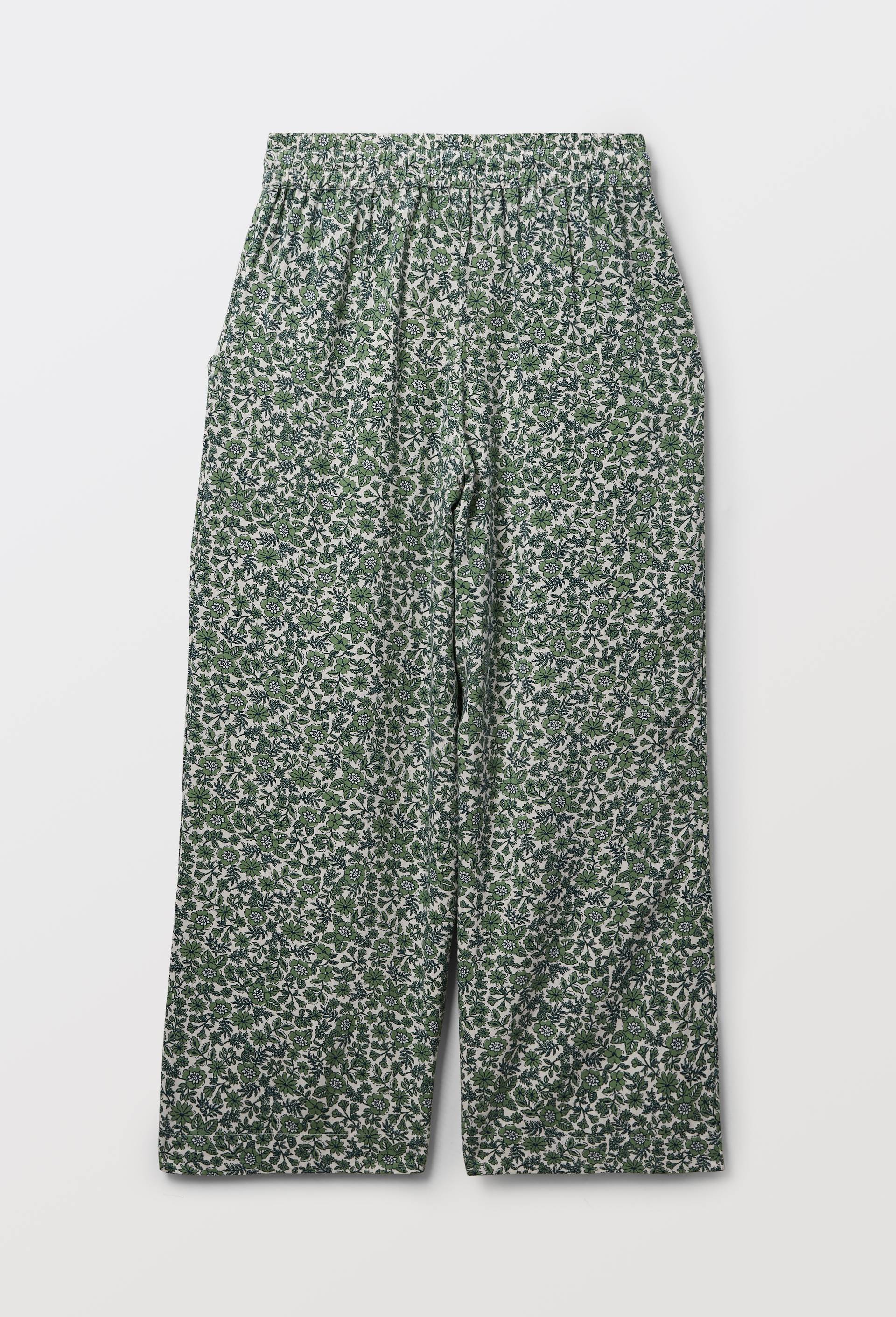 Pantalon taille &eacute;lastiqu&eacute;e fluide imprim&eacute;, Vert, large image number 2