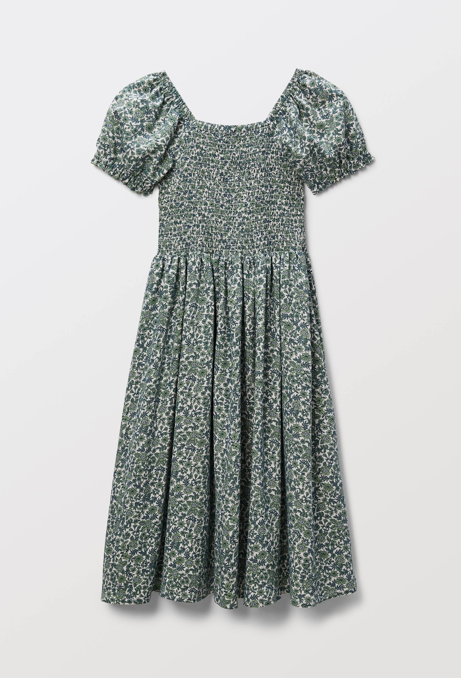 Robes longue &agrave; smocks imprim&eacute;e, Vert, large image number 2