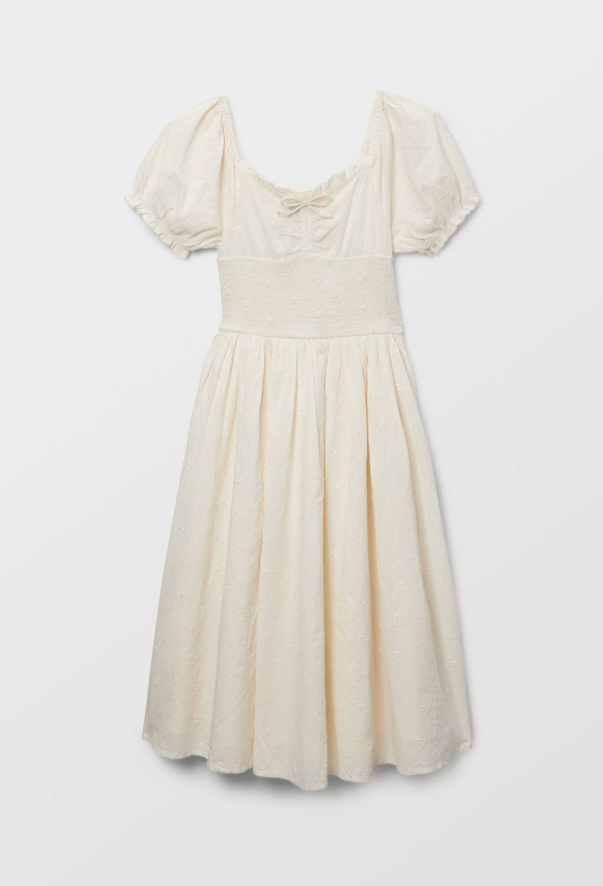 Robe manches courtes brod&eacute;e, Beige clair, large image number 1