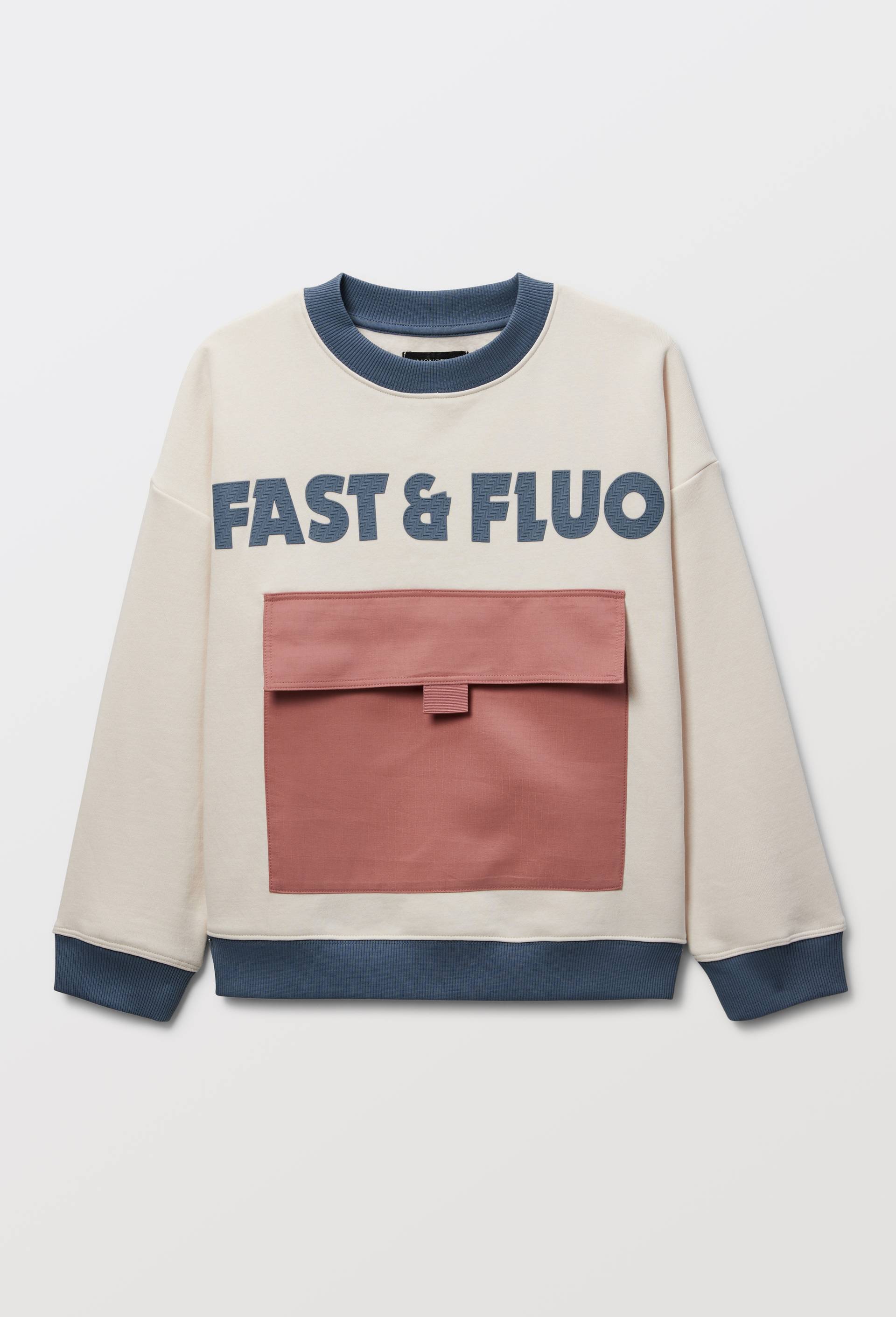 Sweat imprim&eacute; en coton BIO GOTS, Beige clair, large image number 1.0