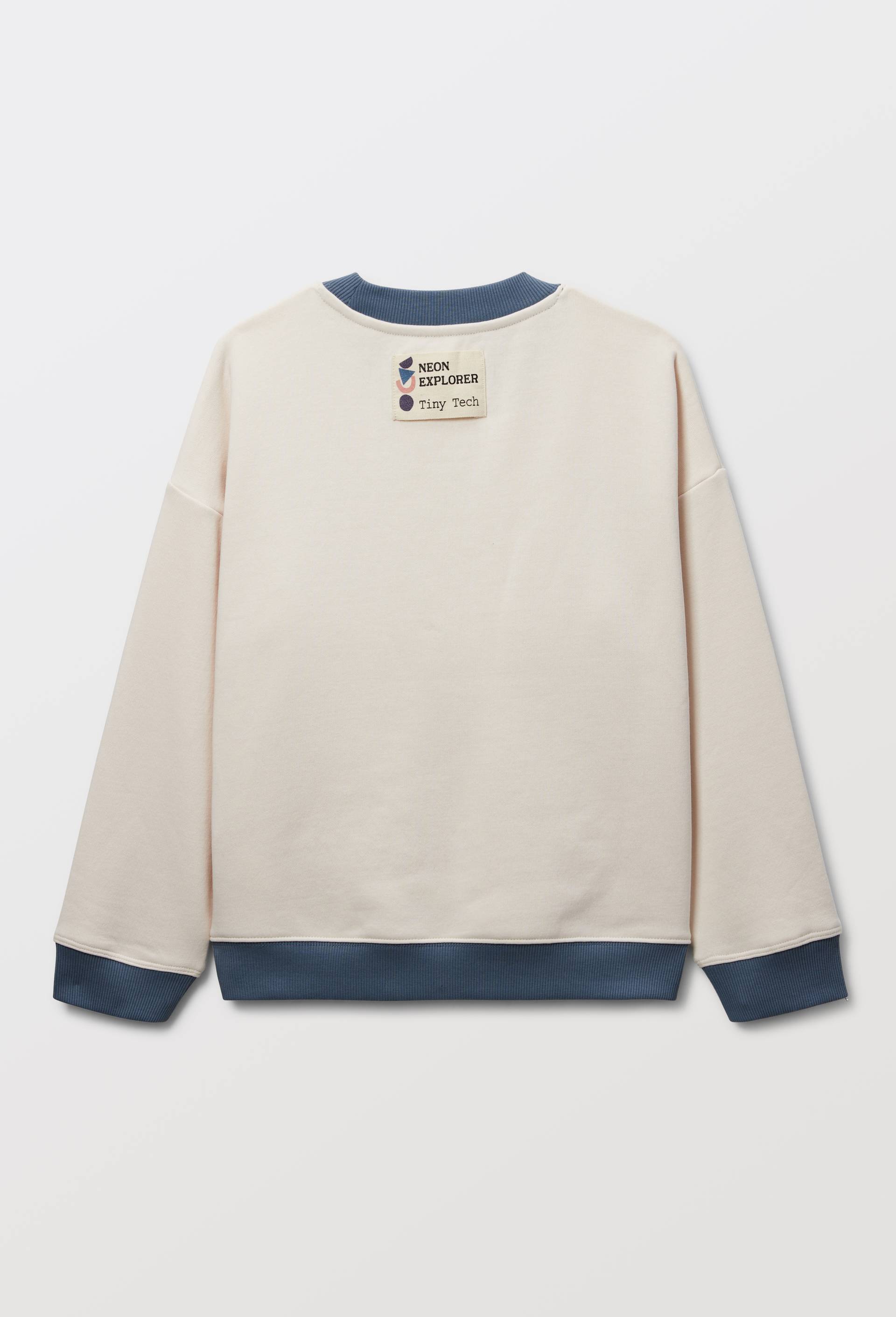 Sweat imprim&eacute; en coton BIO GOTS, Beige clair, large image number 2