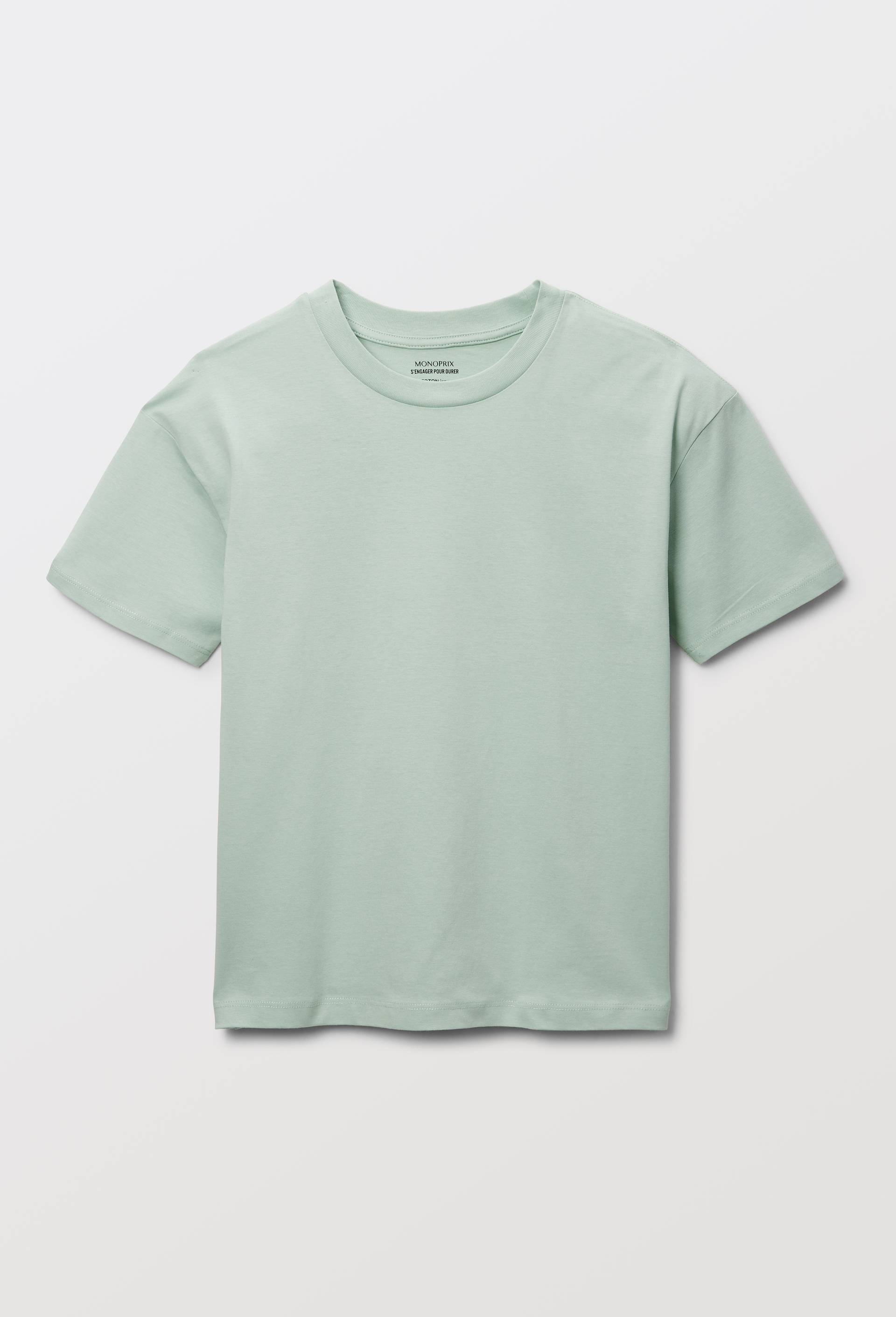 T-shirt uni en coton BIO GOTS, Vert clair, swatch image