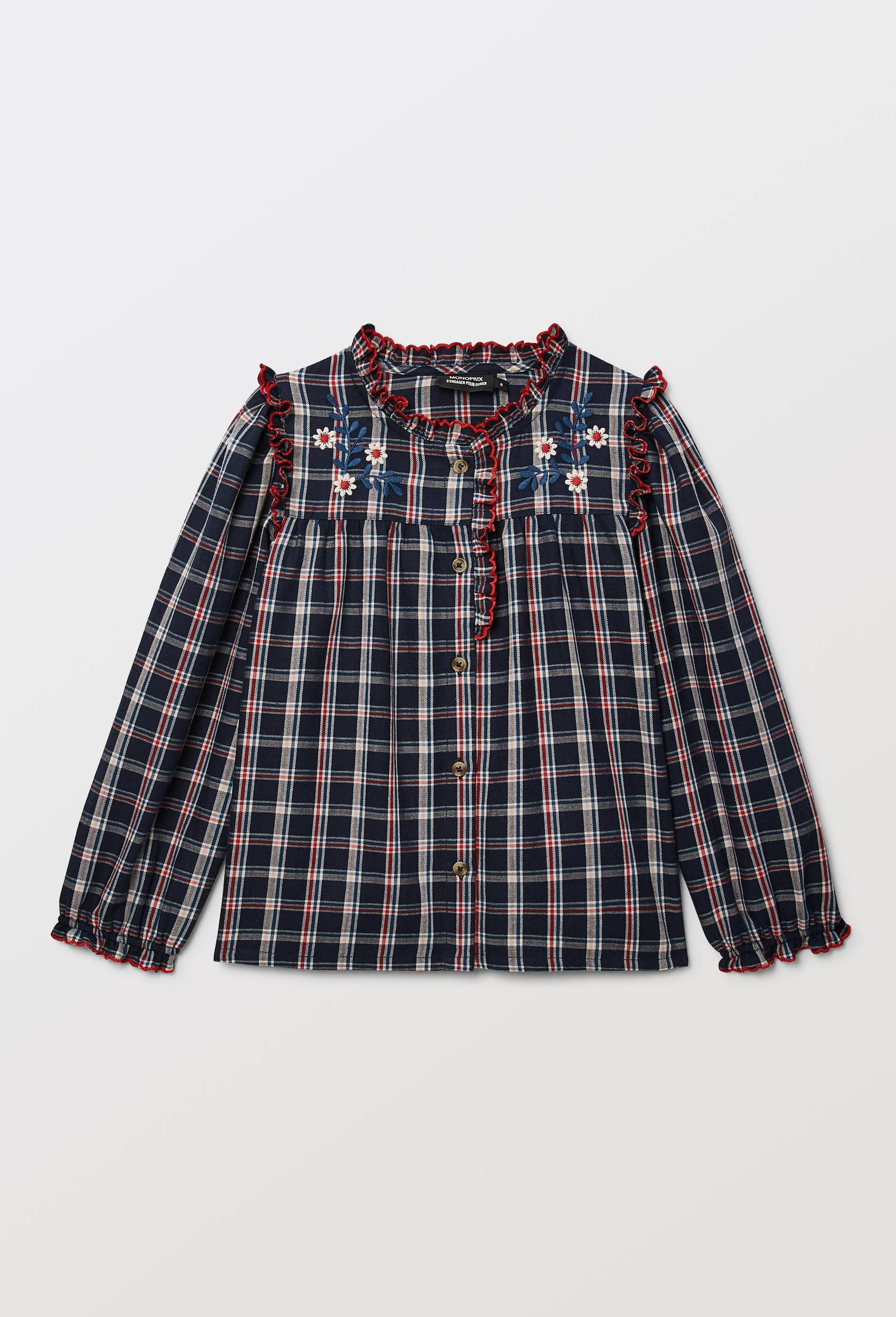 Blouse unie en coton BIO, Bleu fonc&eacute;, large image number 1