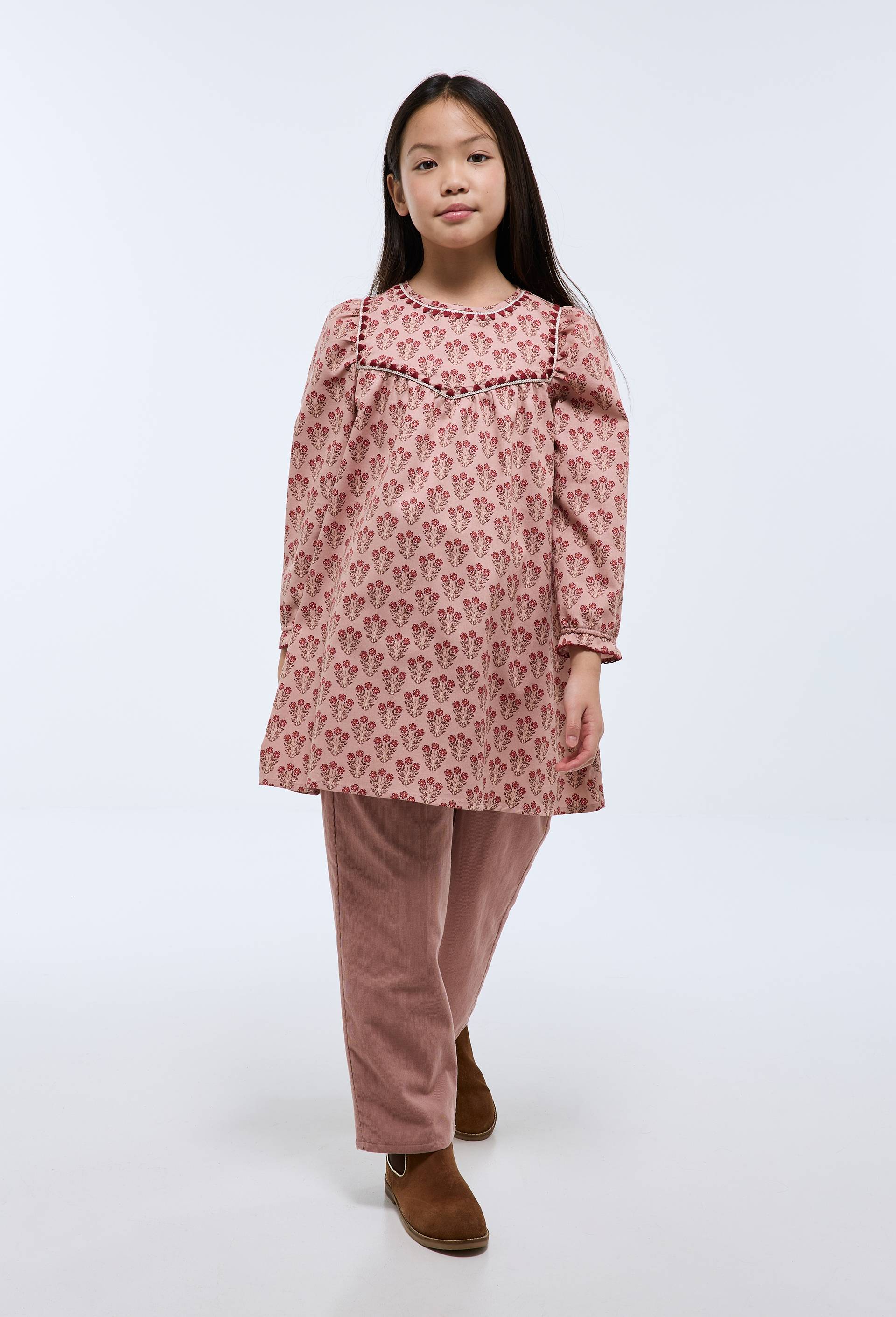 Robe brod&eacute;e en coton, Rose, large image number 1