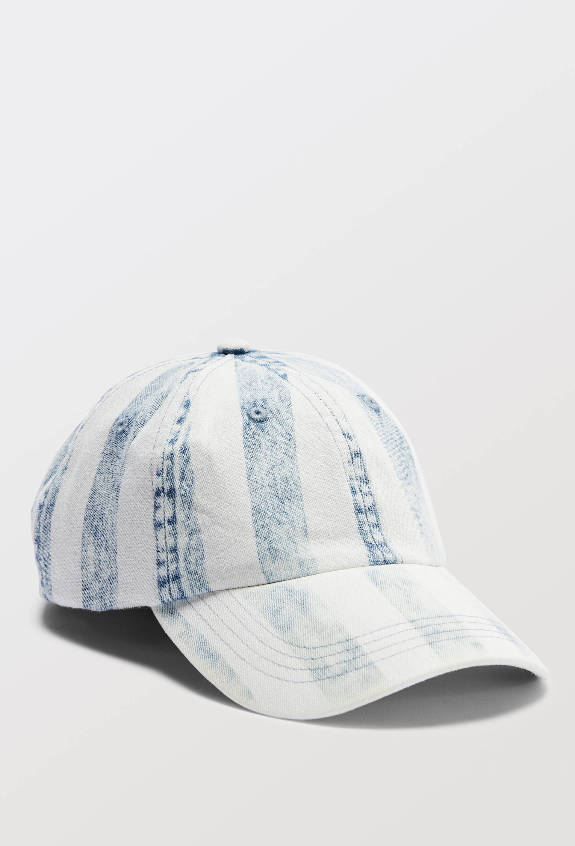Casquette jean ray&eacute;e, Bleu, large image number 0.0