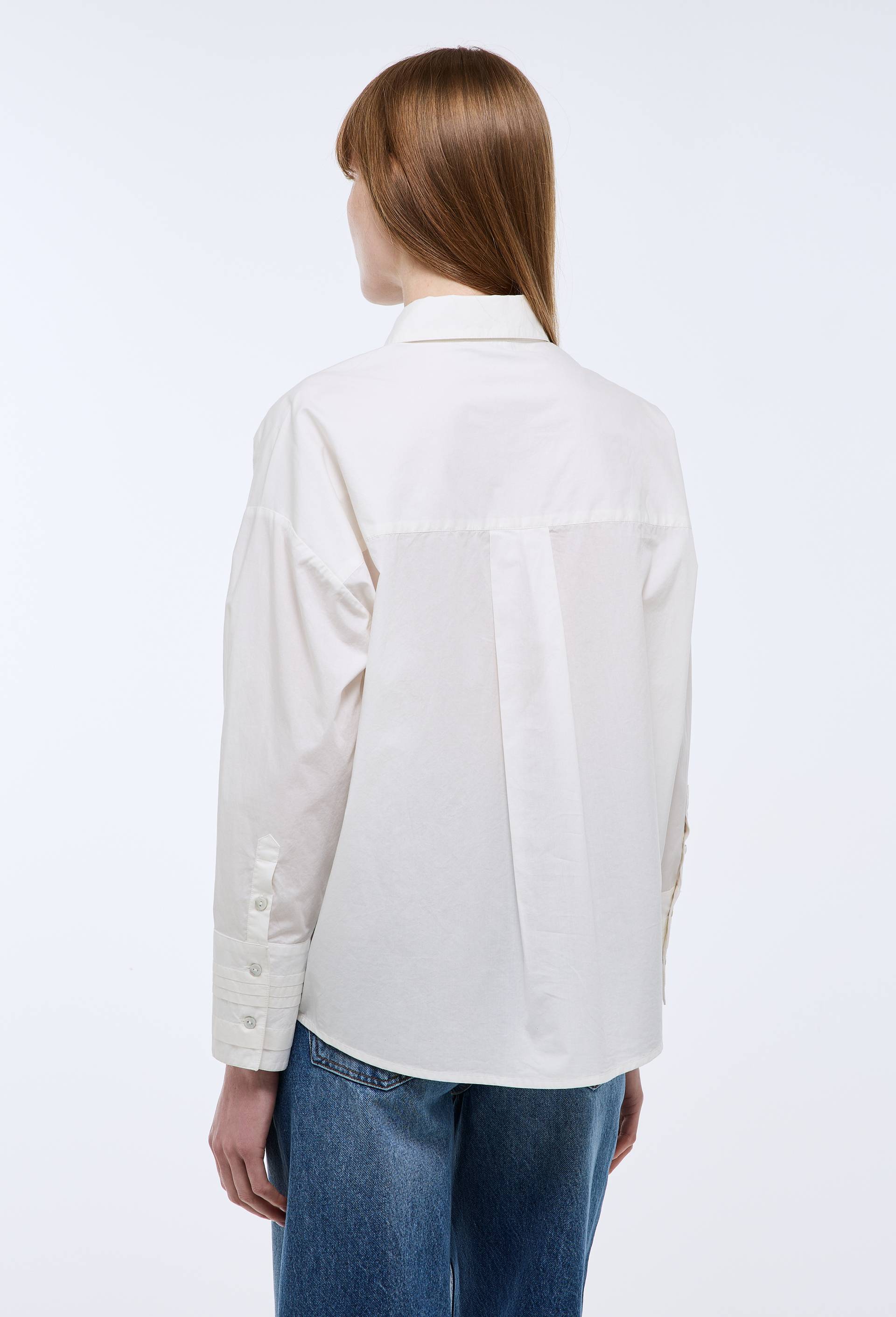 Chemise manches longues unie en coton BIO GOTS, Blanc, large image number 1.0