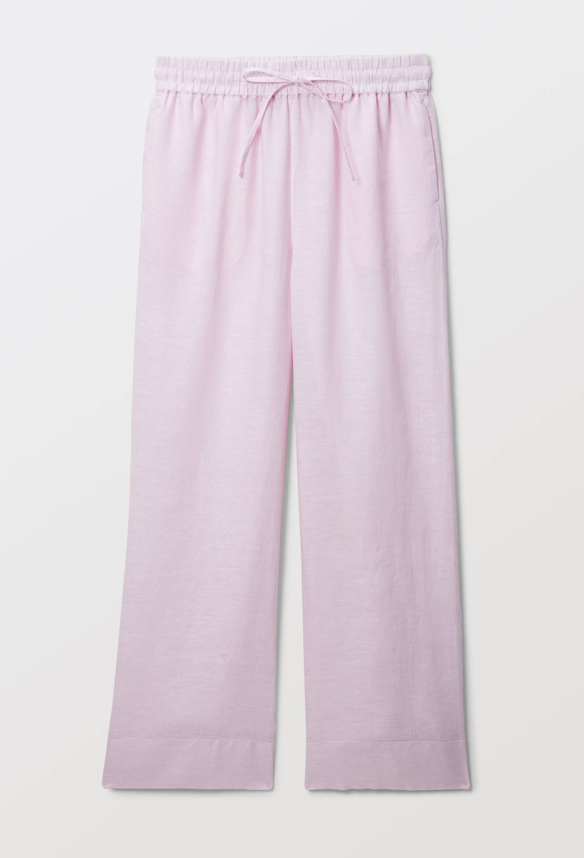 Pantalon ray&eacute;e lin coton, Rose clair, large image number 2