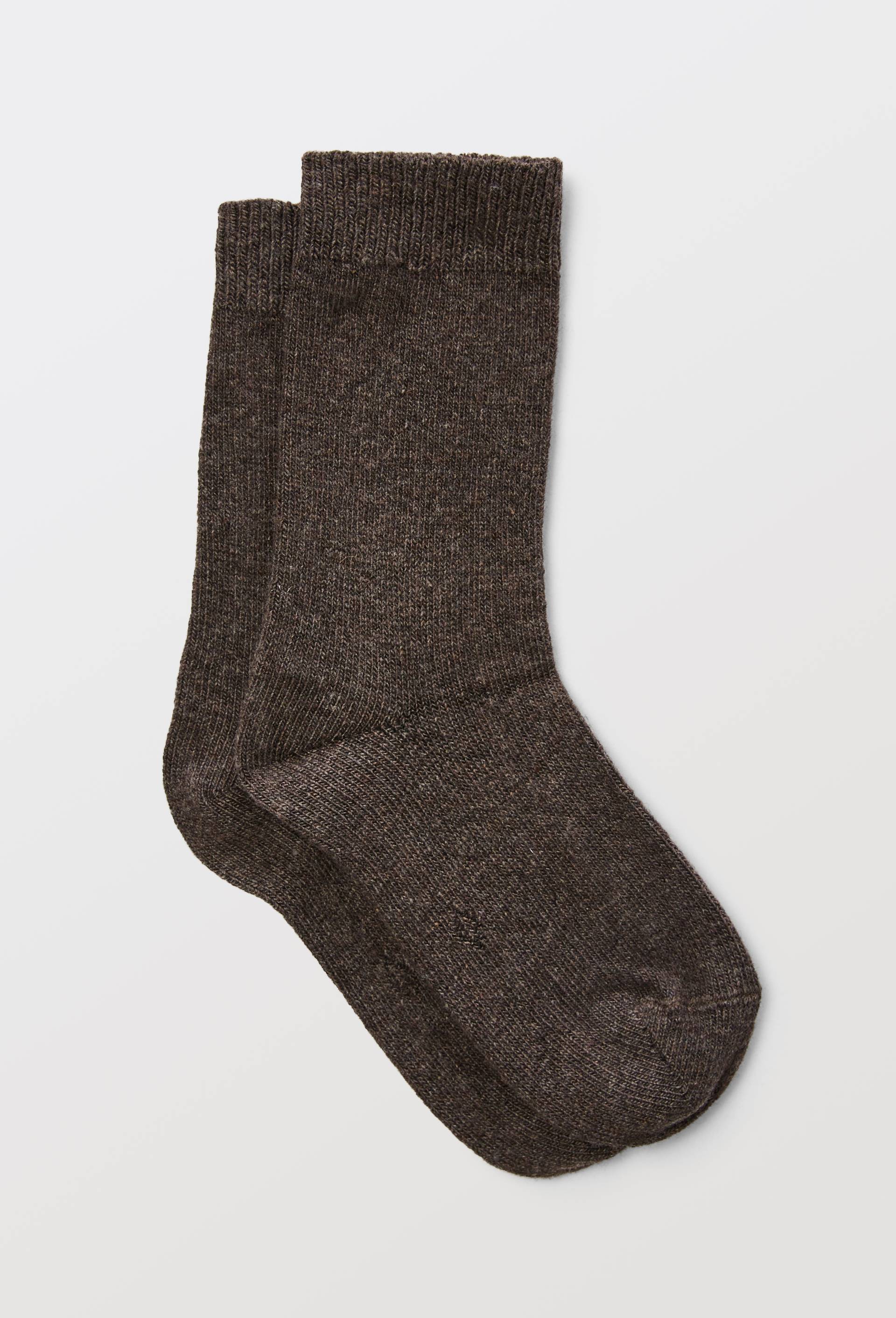 Paire de chaussettes &agrave; c&ocirc;tes en m&eacute;lange cachemire et soie Le Bourget, Brun, large image number 0