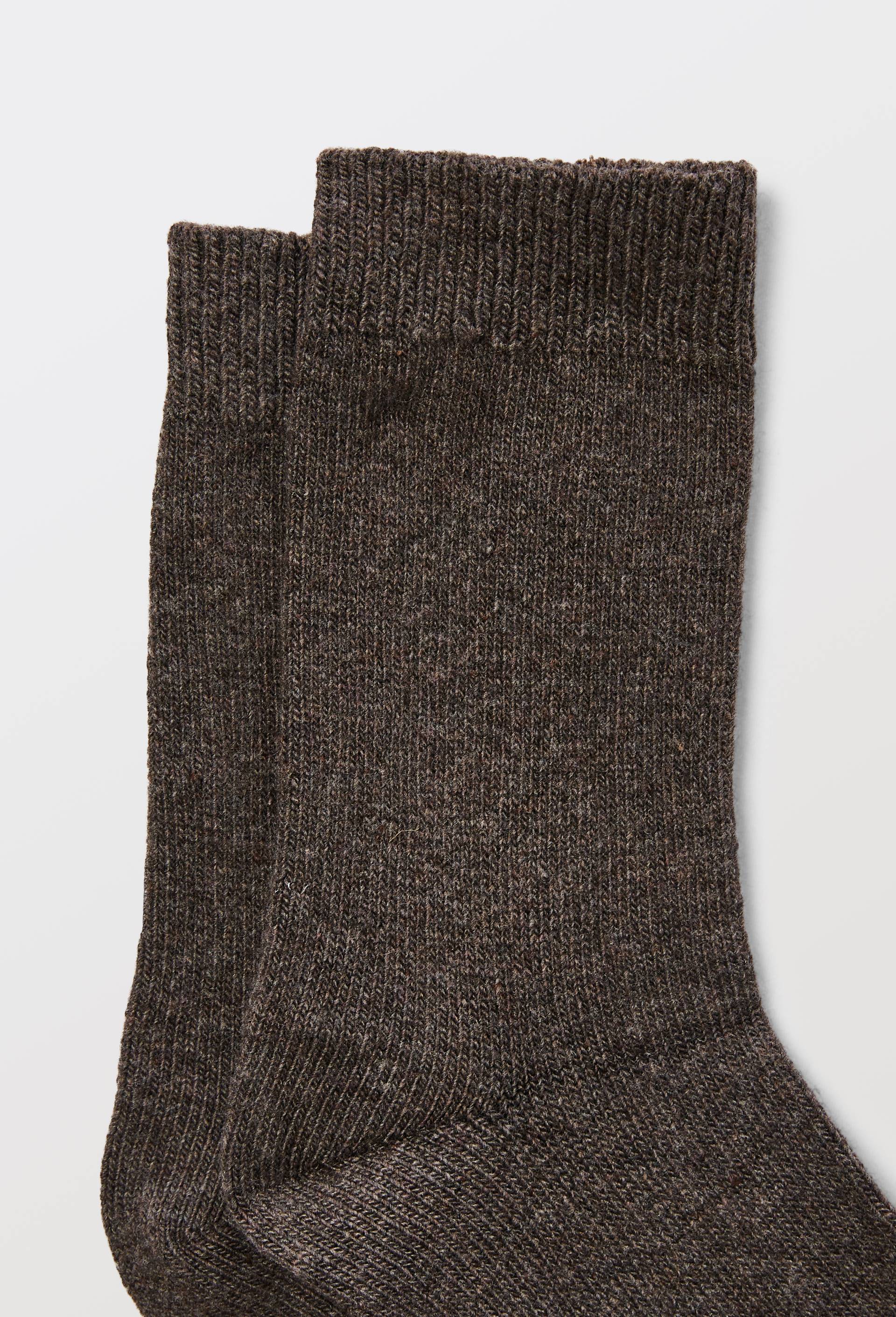 Paire de chaussettes &agrave; c&ocirc;tes en m&eacute;lange cachemire et soie Le Bourget, Brun, large image number 2