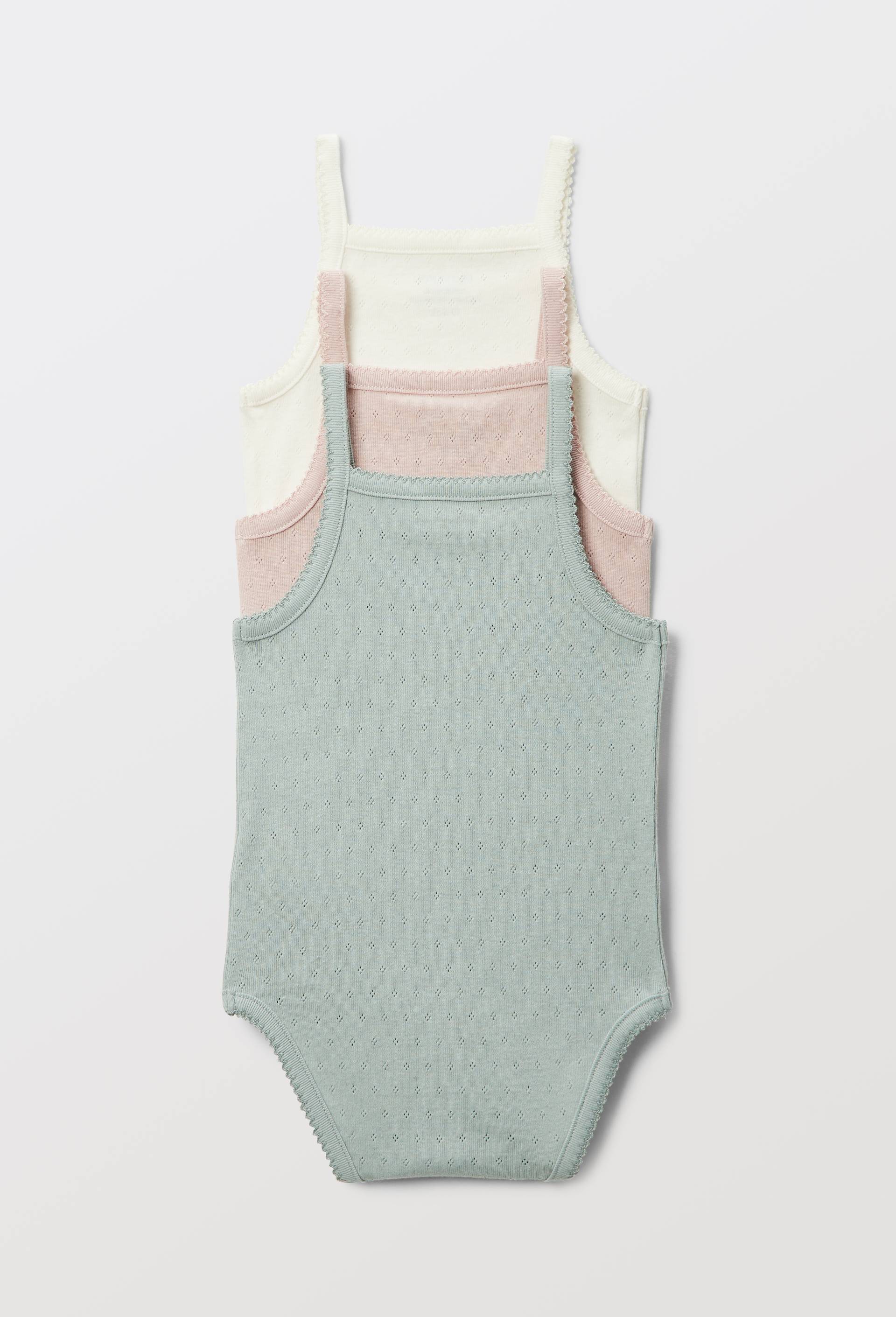Lot de 3 bodies sans manches uni en coton BIO GOTS, Vert fonc&eacute;, large image number 1