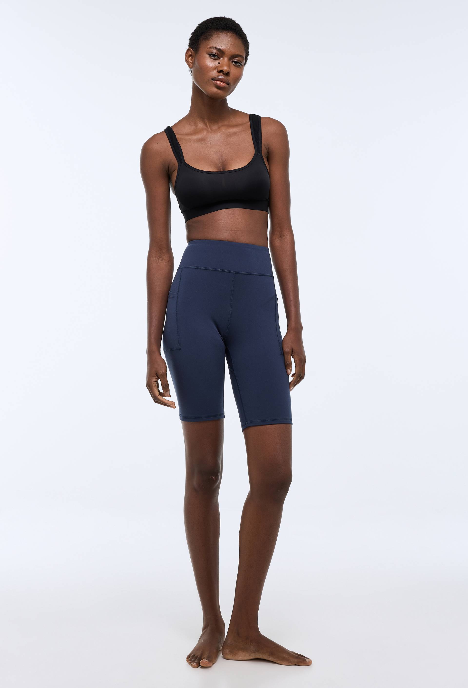 Short cycliste uni, Bleu fonc&eacute;, swatch image