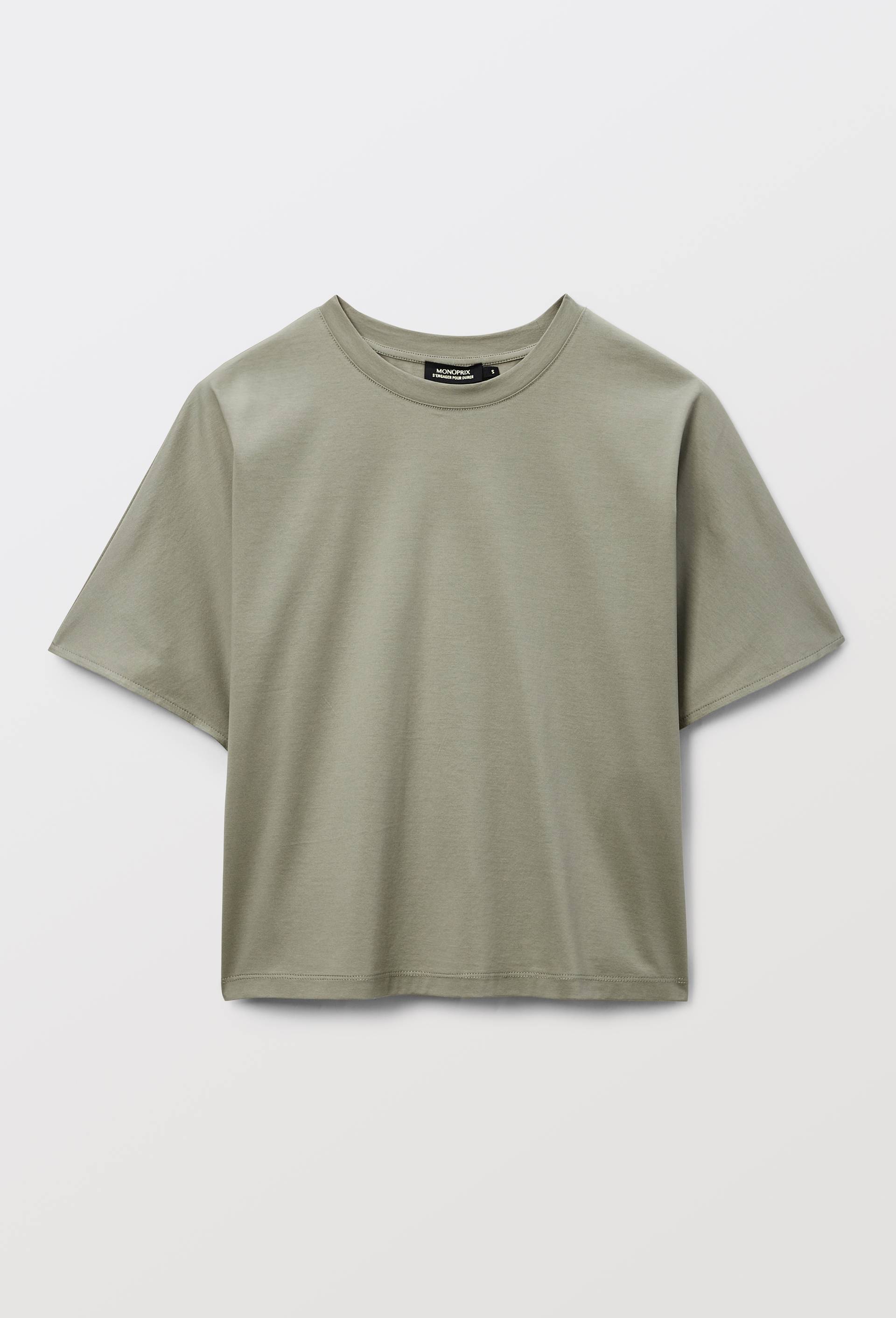 T-shirt &agrave; manches courtes ample contenant du coton et de la soie, Vert, large image number 2