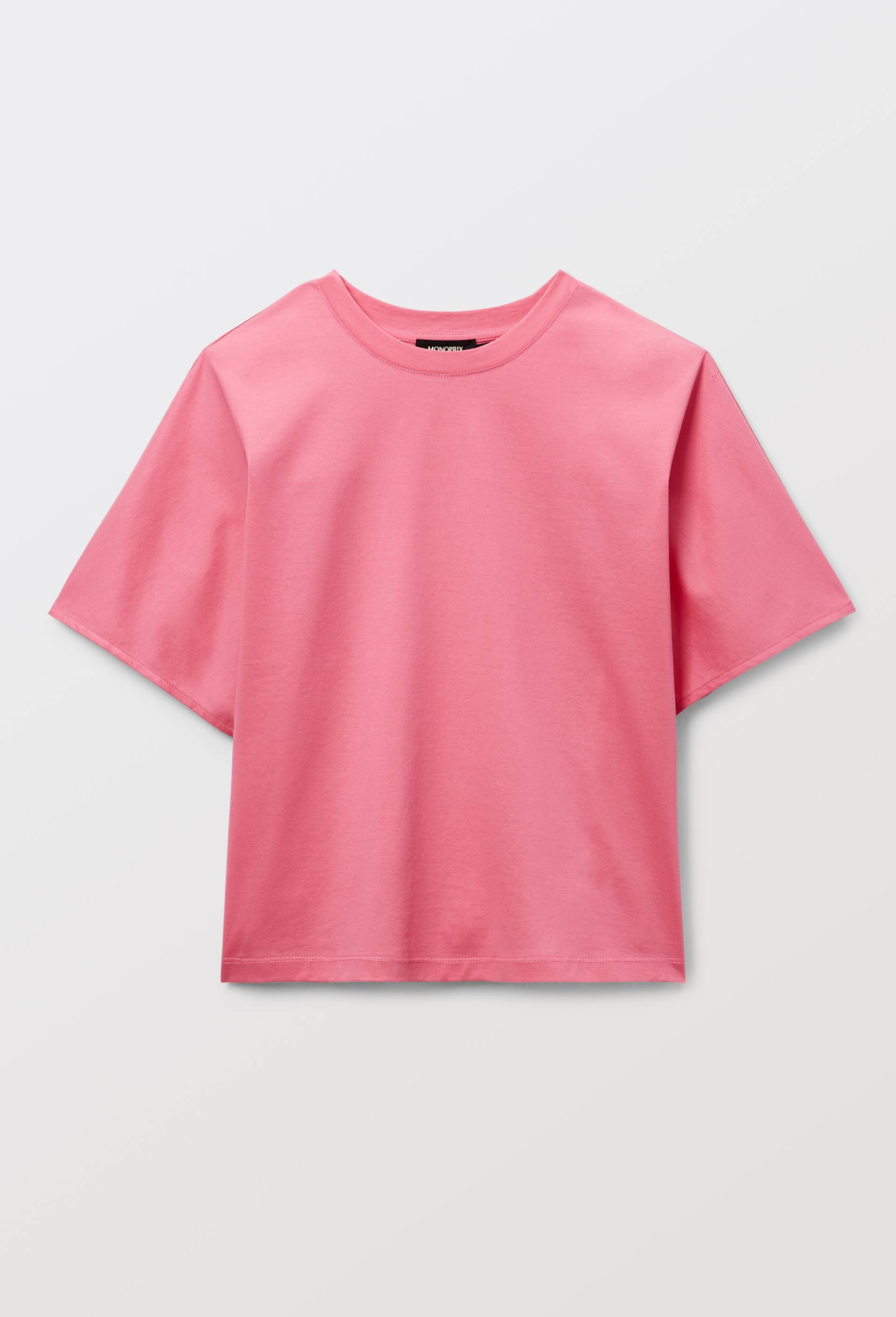 T-shirt &agrave; manches courtes ample contenant du coton et de la soie, Rose, large image number 2.0