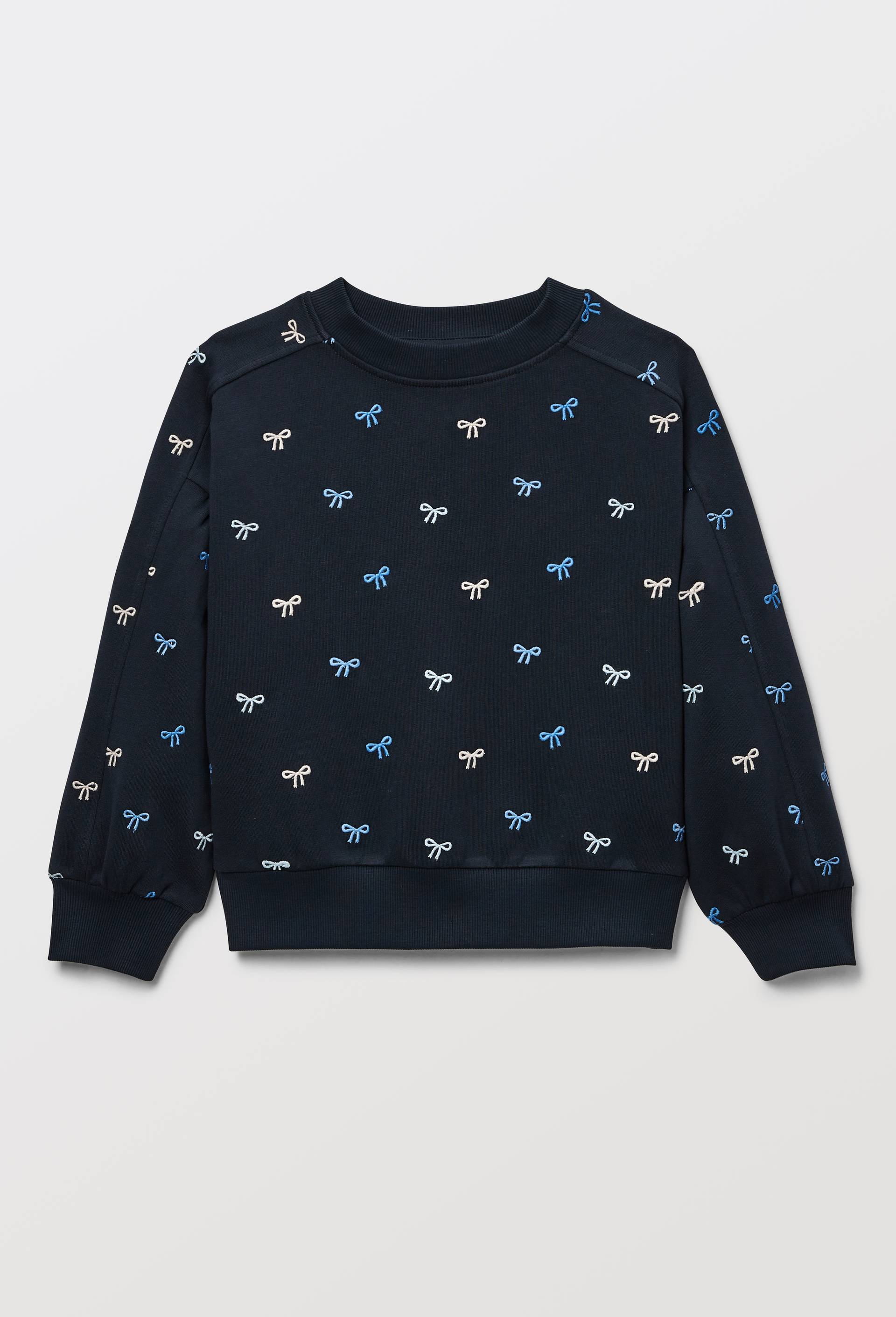 Sweat imprim&eacute; en coton, Bleu fonc&eacute;, large image number 0