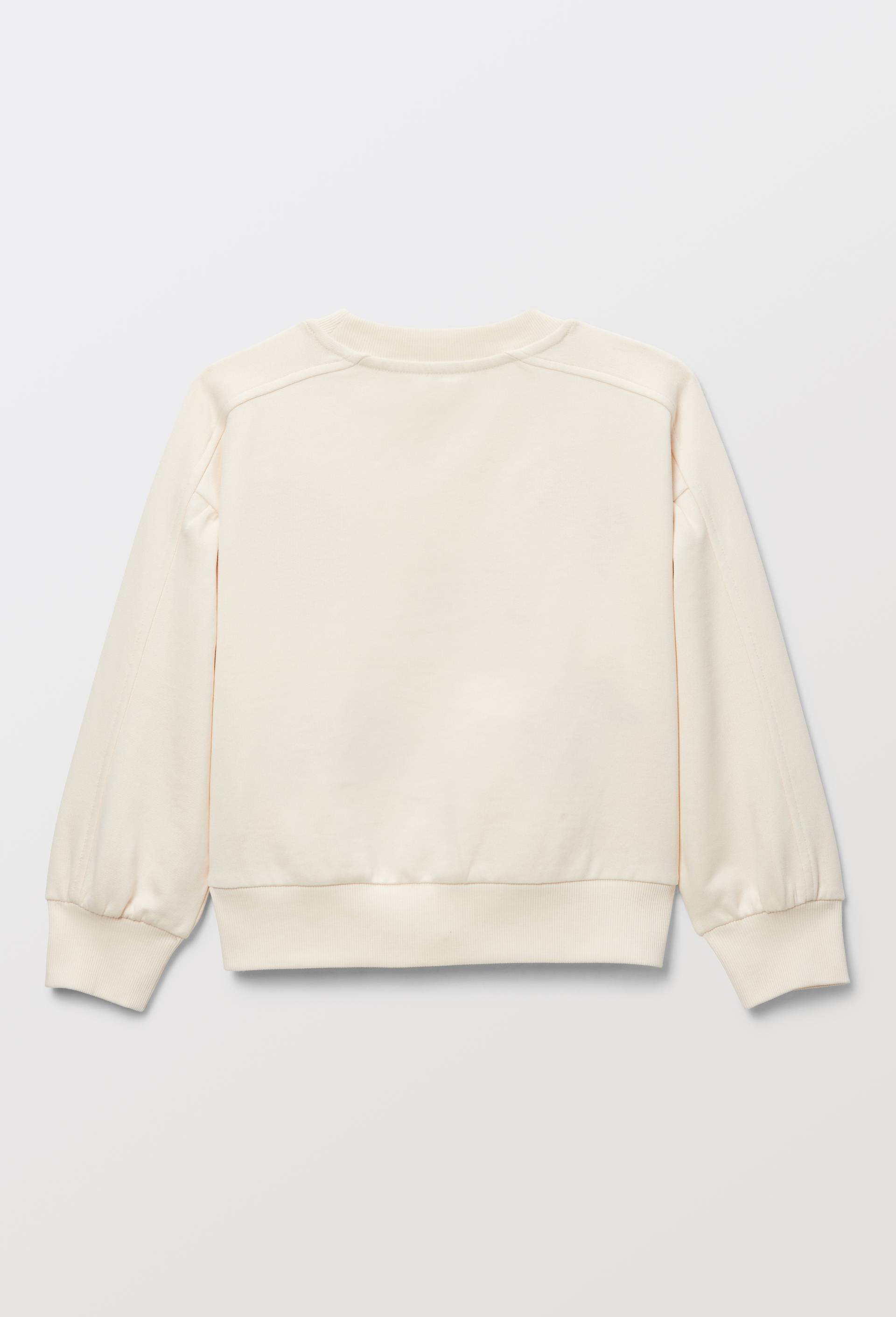 Sweat brod&eacute; en coton, Beige clair, large image number 1.0