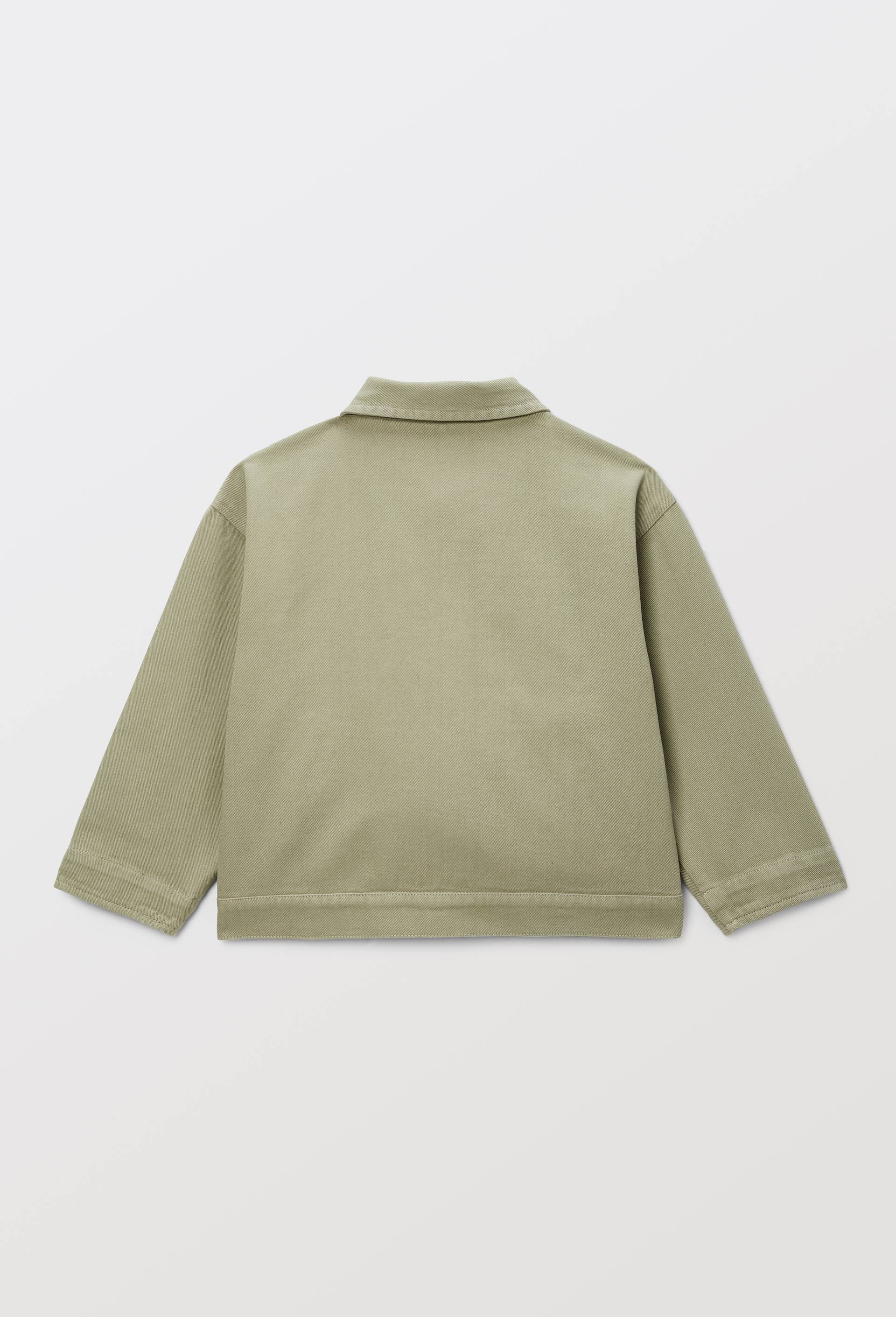Veste unie avec &eacute;tiquette en coton, Vert, large image number 1.0