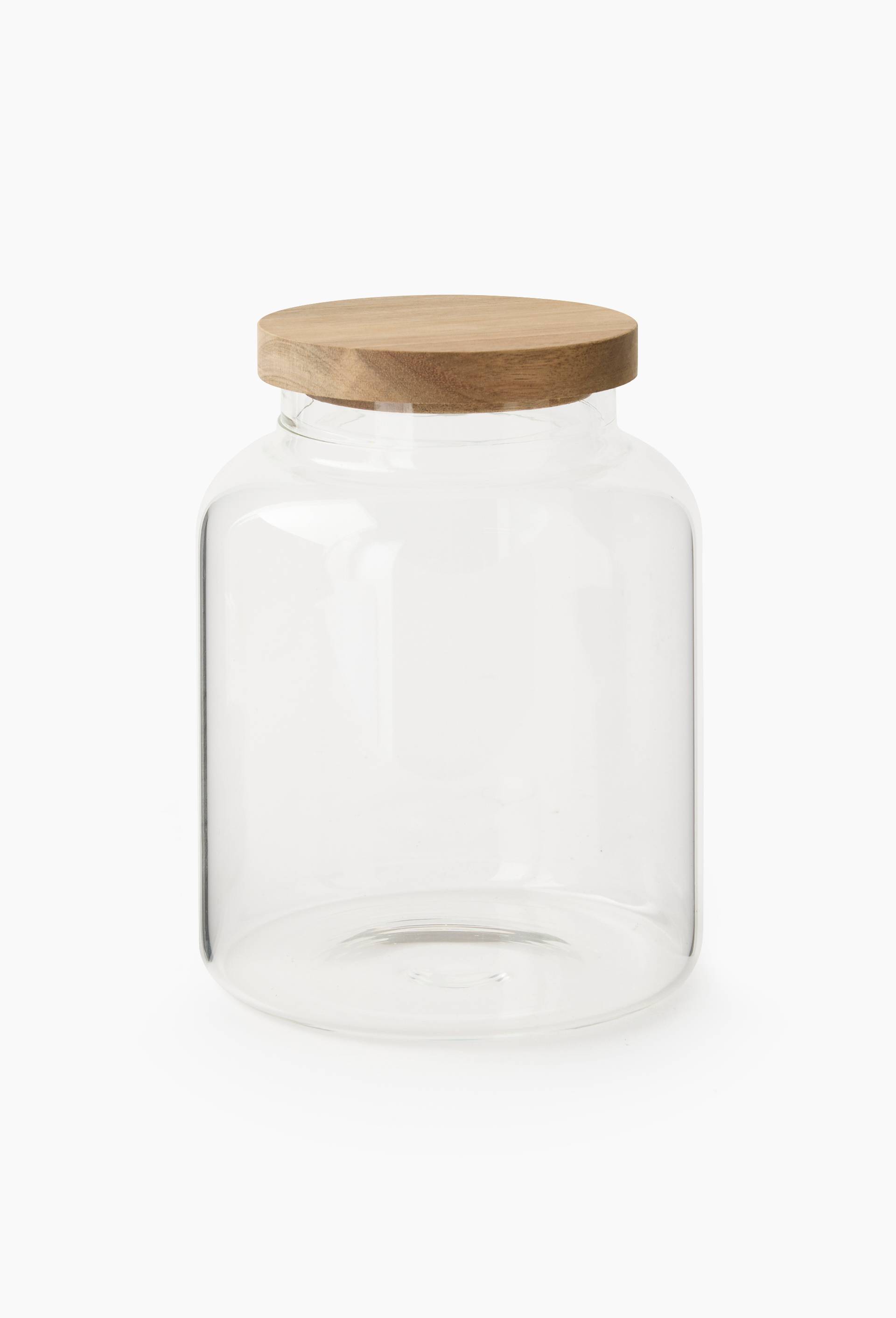 Bocal, finition couvercle acacia, 15x19cm, Transparent, large image number 0