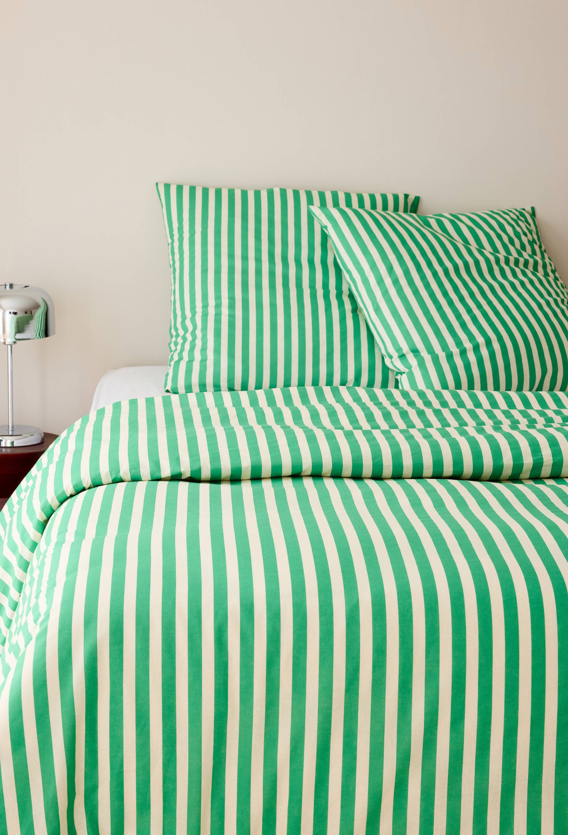 Parure de lit imprim&eacute;e, 240x220cm, 100% coton bio GOTS, Vert, large image number 0