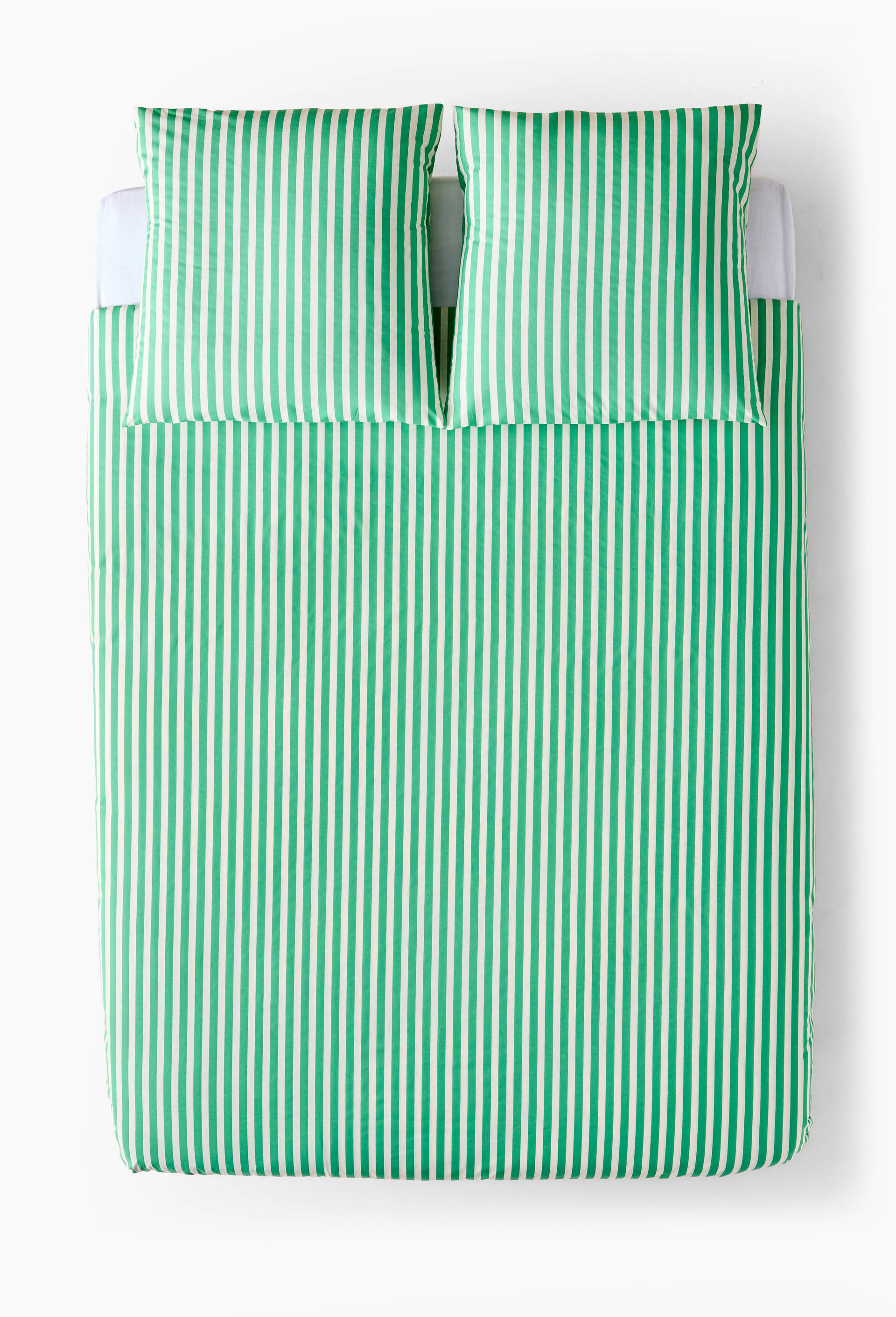 Parure de lit imprim&eacute;e, 240x220cm, 100% coton bio GOTS, Vert, large image number 1.0