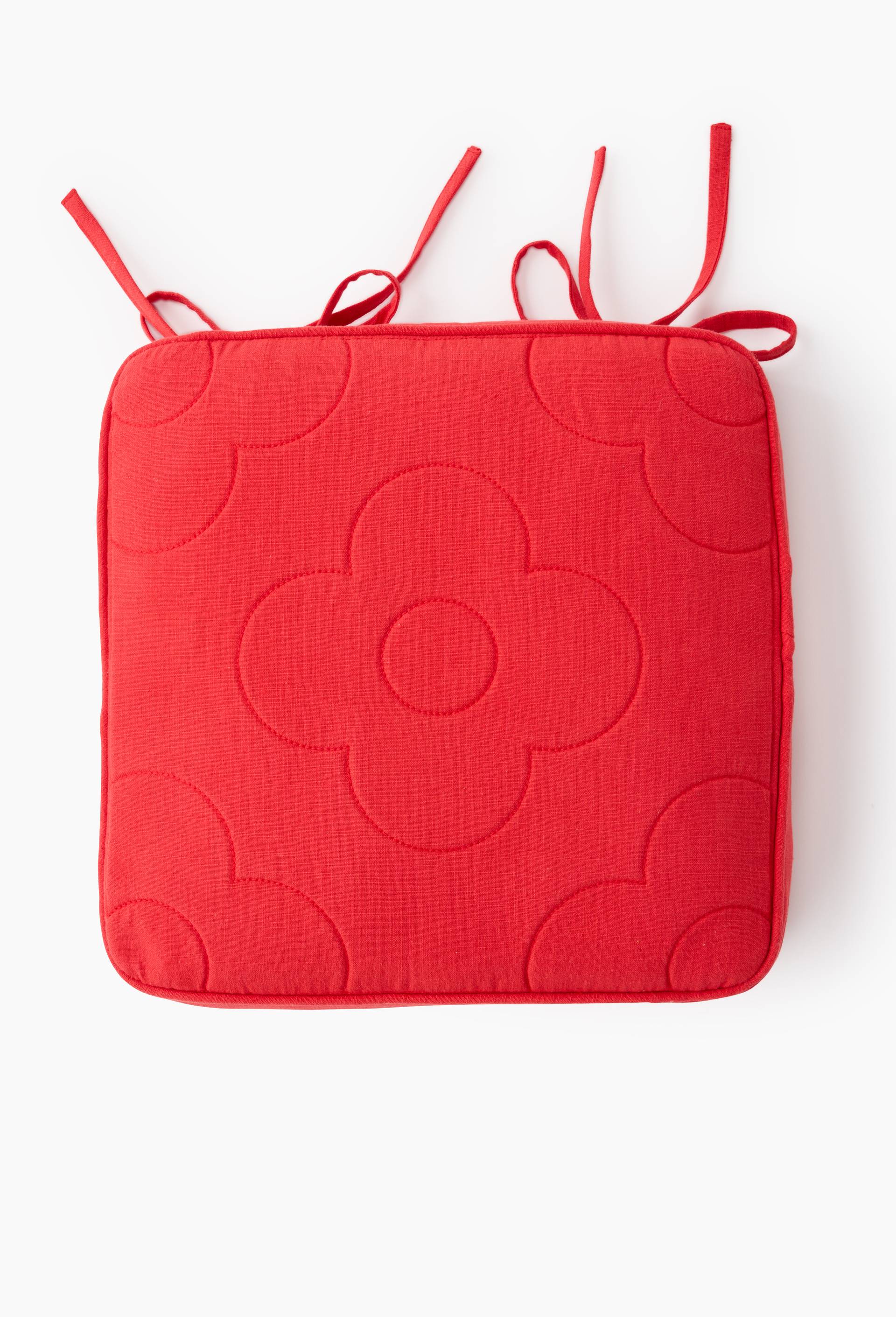 Galette de chaise, 38x38cm, 100% coton, Rouge, large image number 0.0