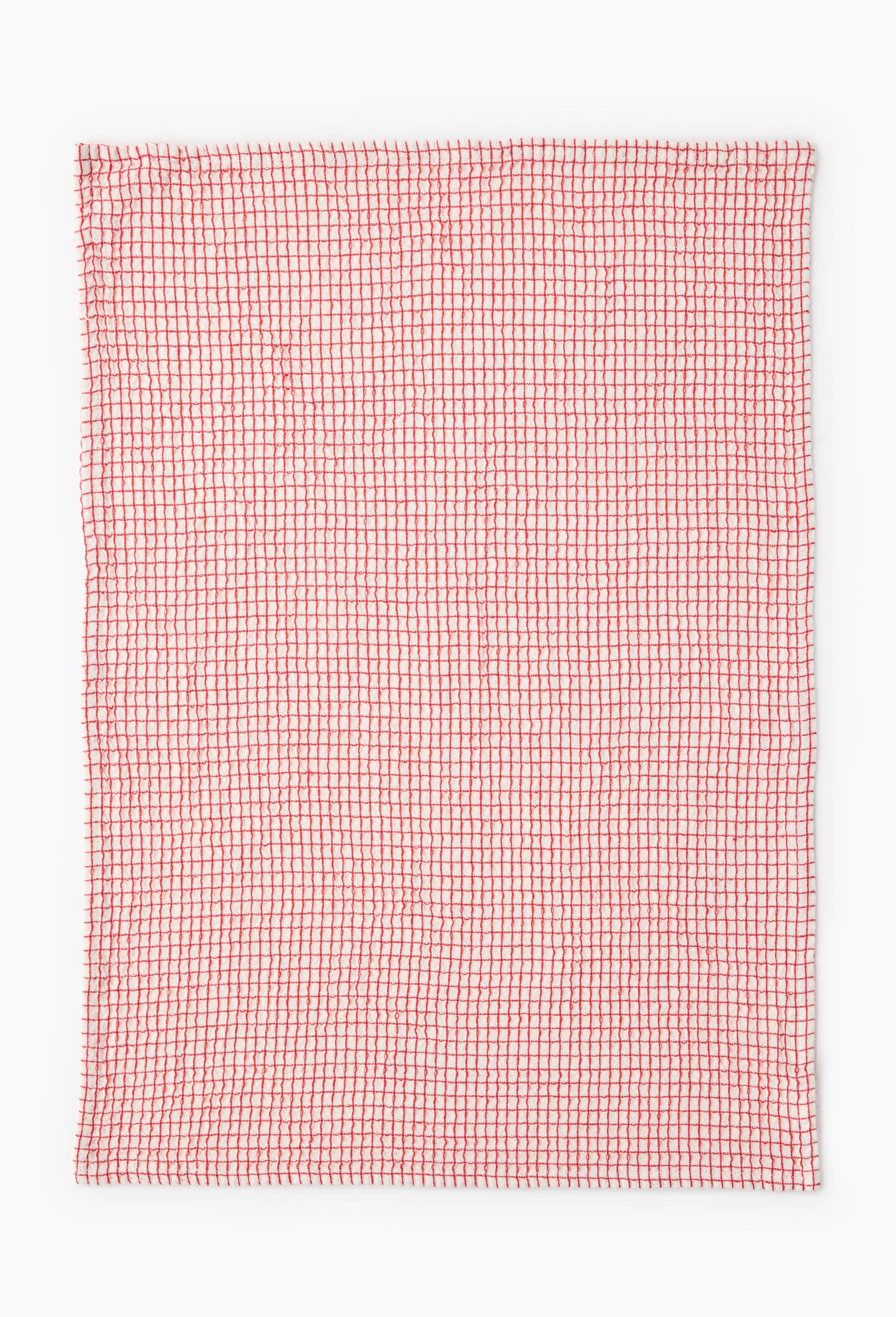 Torchon nid d'abeille, 50x70cm, 100% coton, Rouge, large image number 1