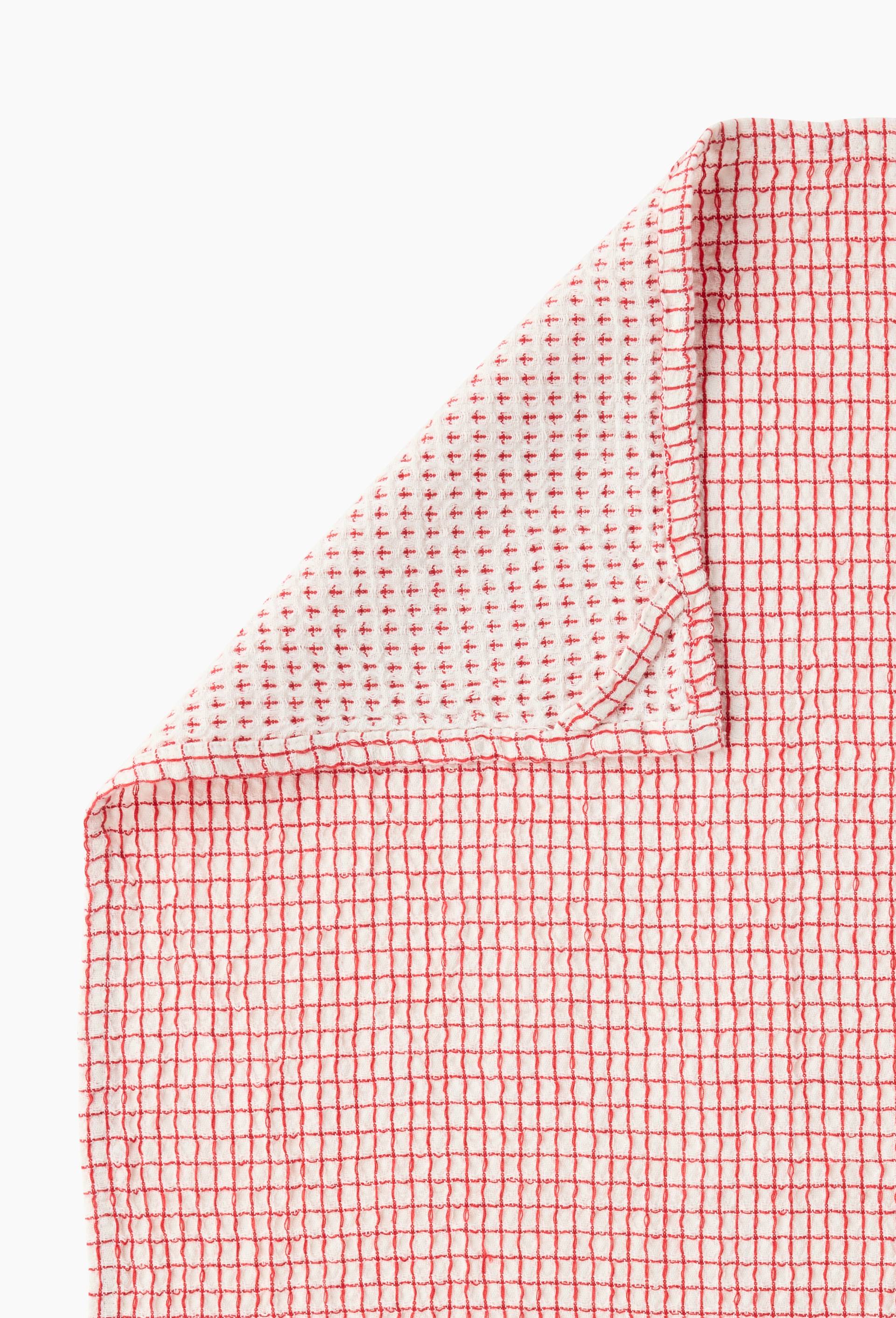 Torchon nid d'abeille, 50x70cm, 100% coton, Rouge, large image number 2.0