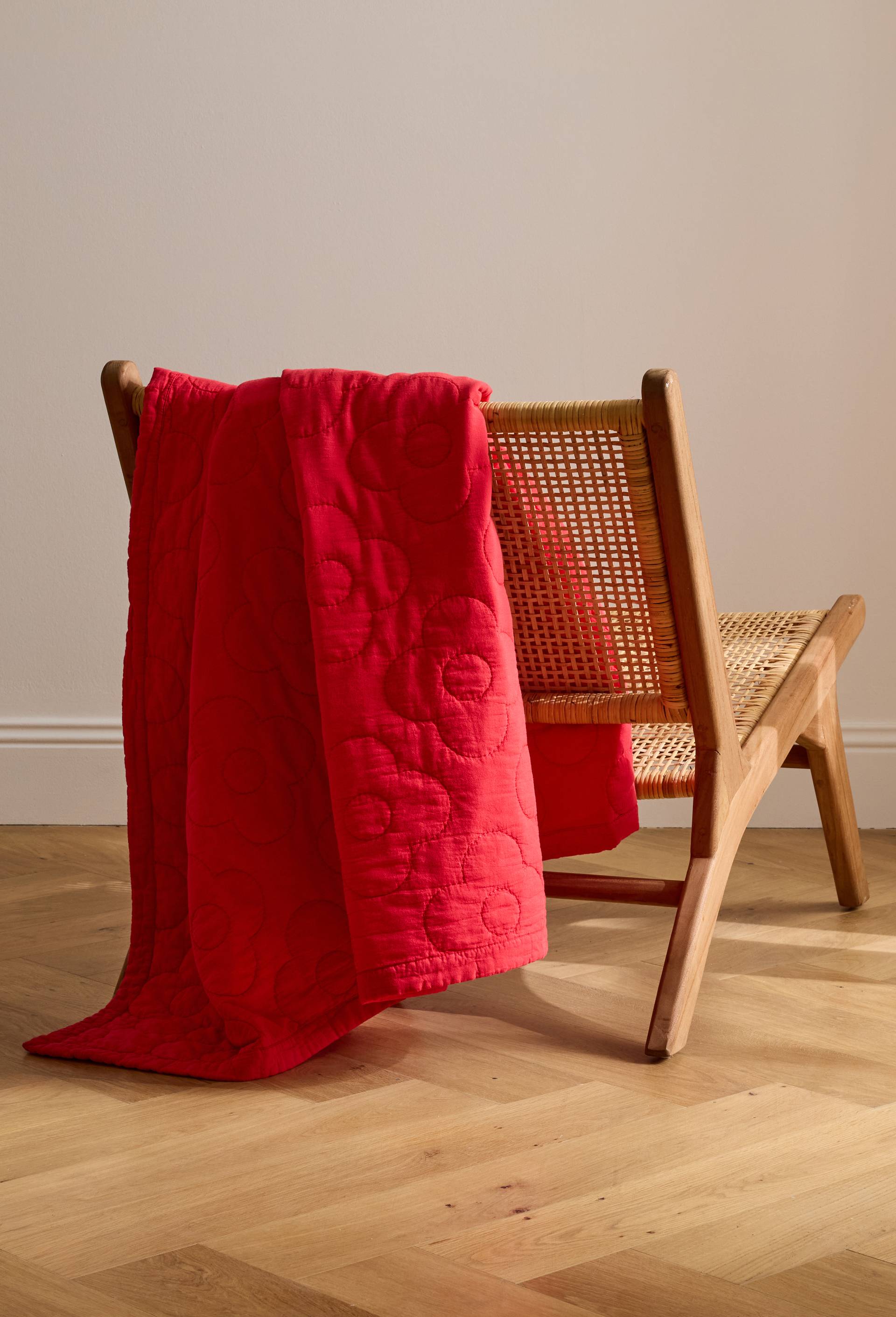 Plaid quilt, 130x170cm, 100% polyester, Rouge, large image number 0.0