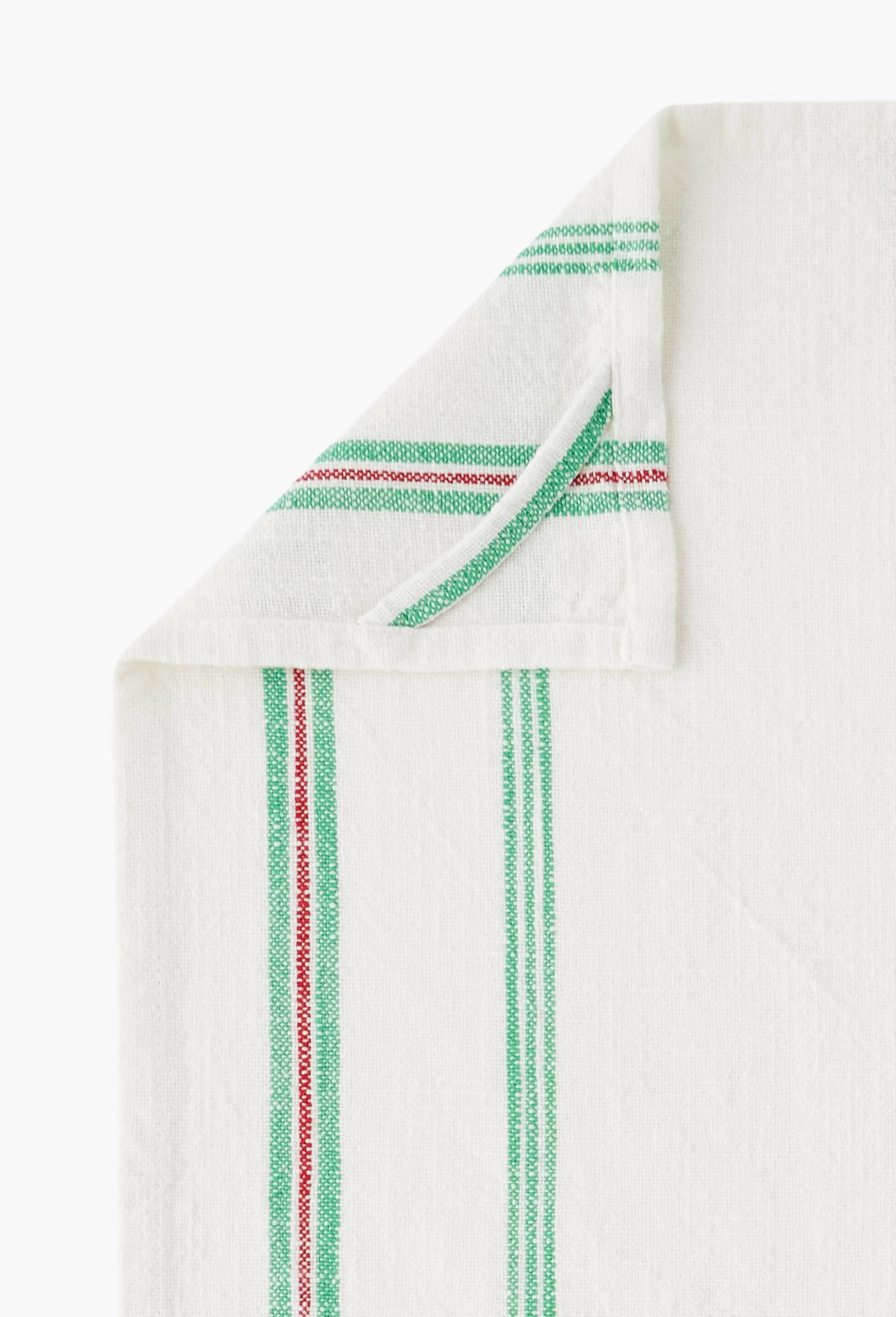 Torchon tiss&eacute; teint, 50x70cm, 100% coton, Vert, large image number 2