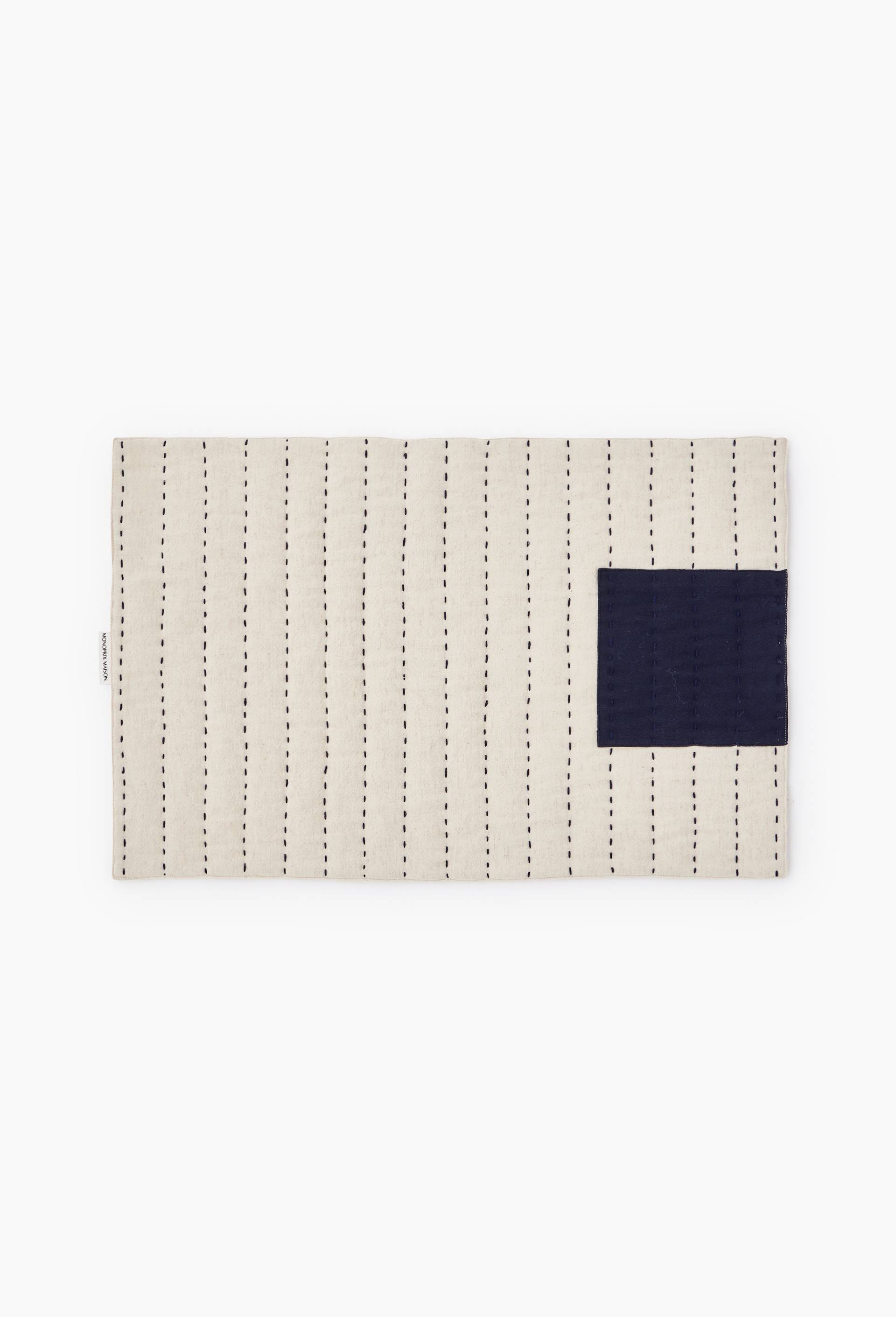 Set de table, 33x48cm, coton et lin, Bleu fonc&eacute;, large image number 0