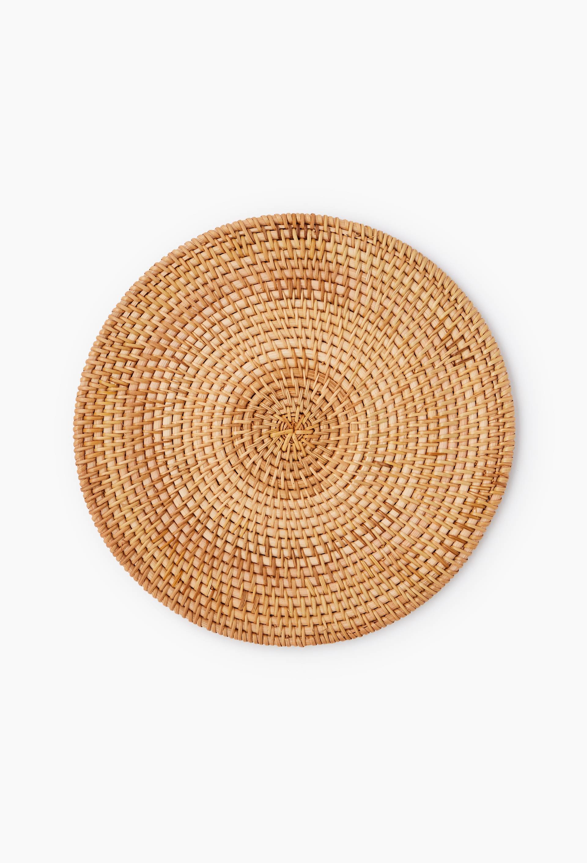 Set rond, 38cm de diam&egrave;tre, rotin, Beige clair, large image number 0
