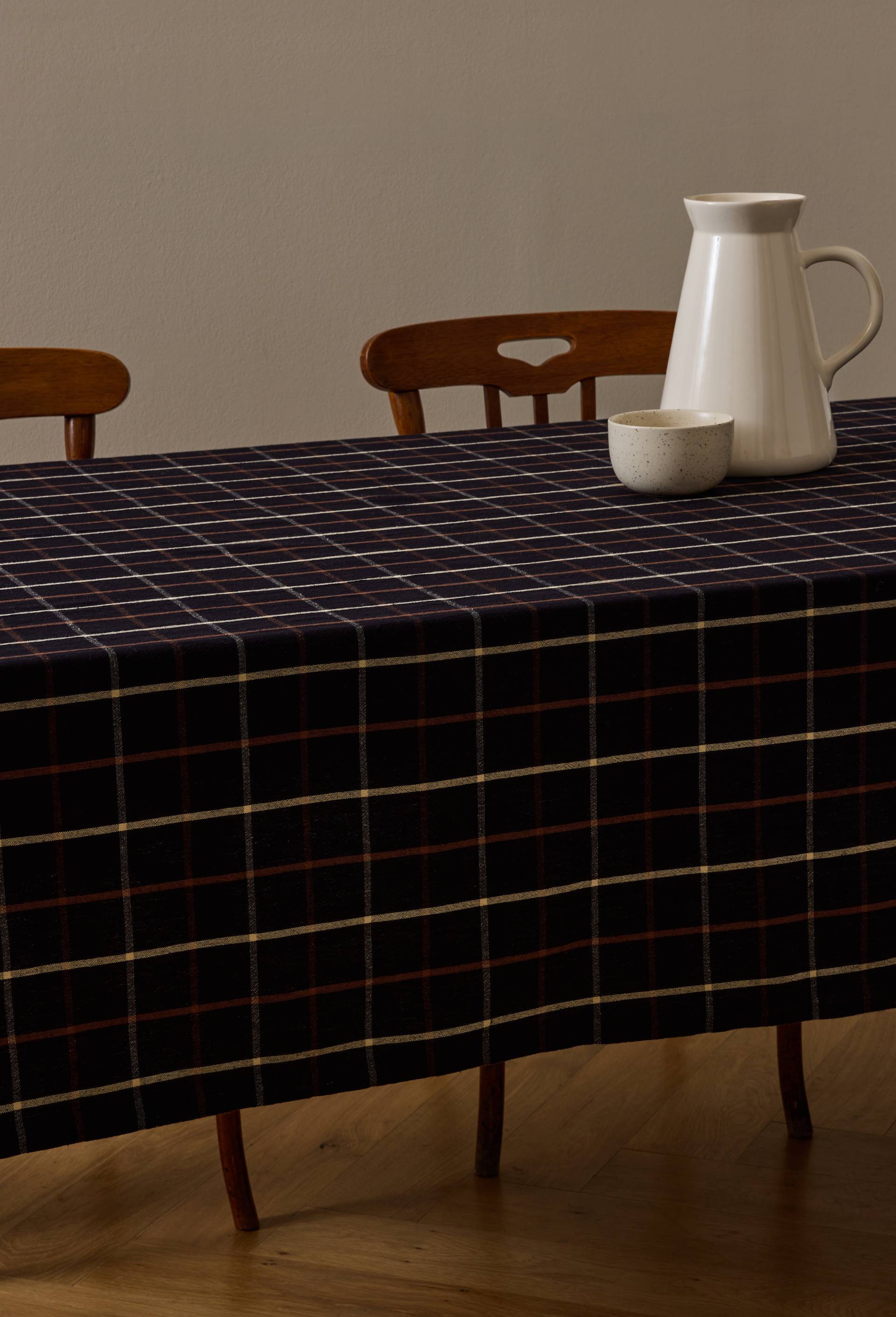Nappe, 170x250cm, coton et lin, Bleu fonc&eacute;, large image number 0